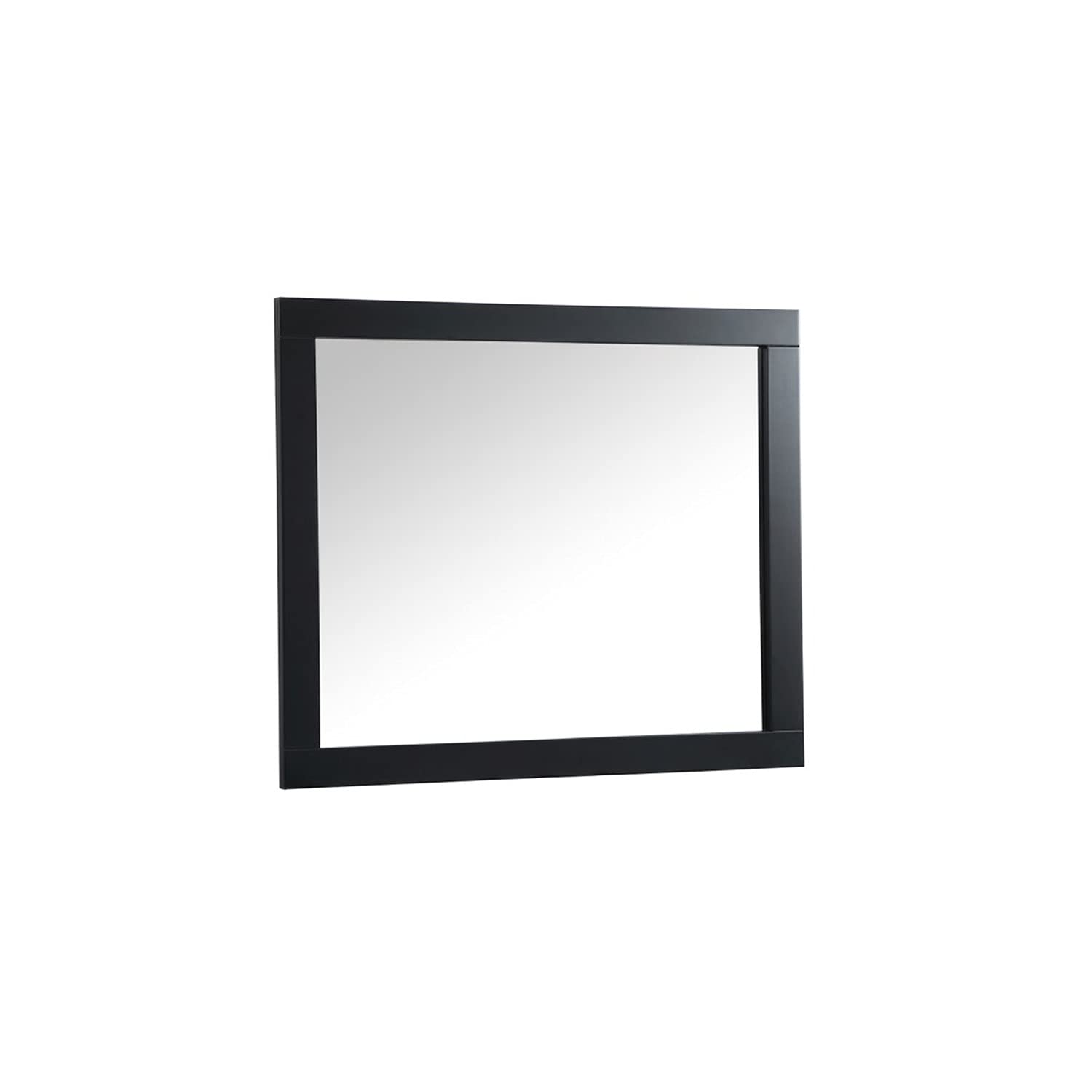 Elegant Black 30x36 MDF Metal Vanity Mirror for Bathroom Decor