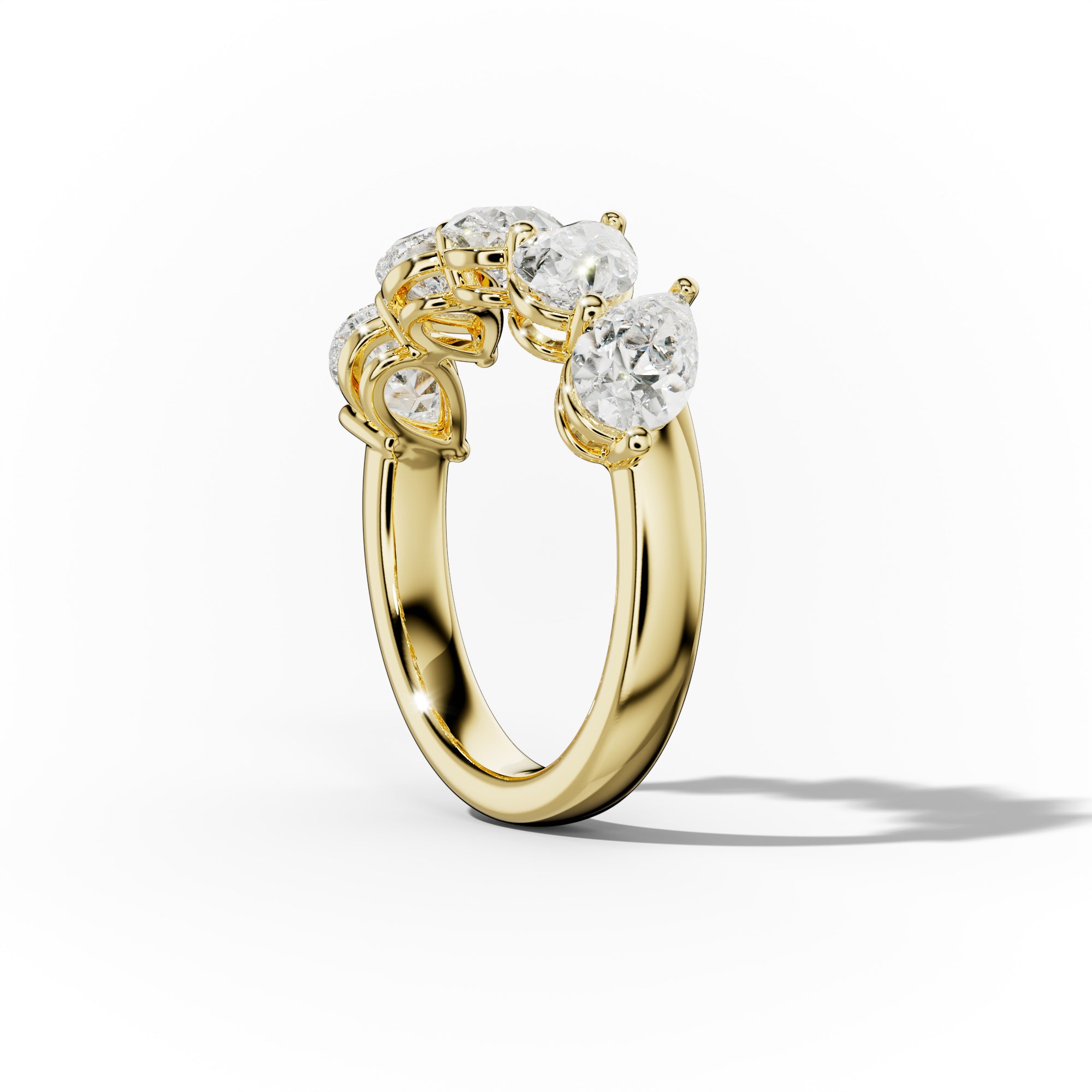 3.0 Carat Slanted Pear Diamond Anniversary Band - Elegant Wedding Ring for Women, Durable 14K White Gold, Perfect for Anniversaries, Engagements & Special Occasions