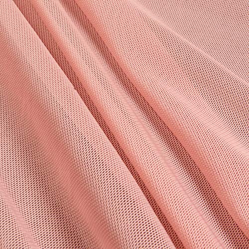 Premium Power Stretch Mesh Fabric - Dusty Rose Color - Sold by the Yard | Ideal for Dancewear, Athletic Apparel & Costume Design