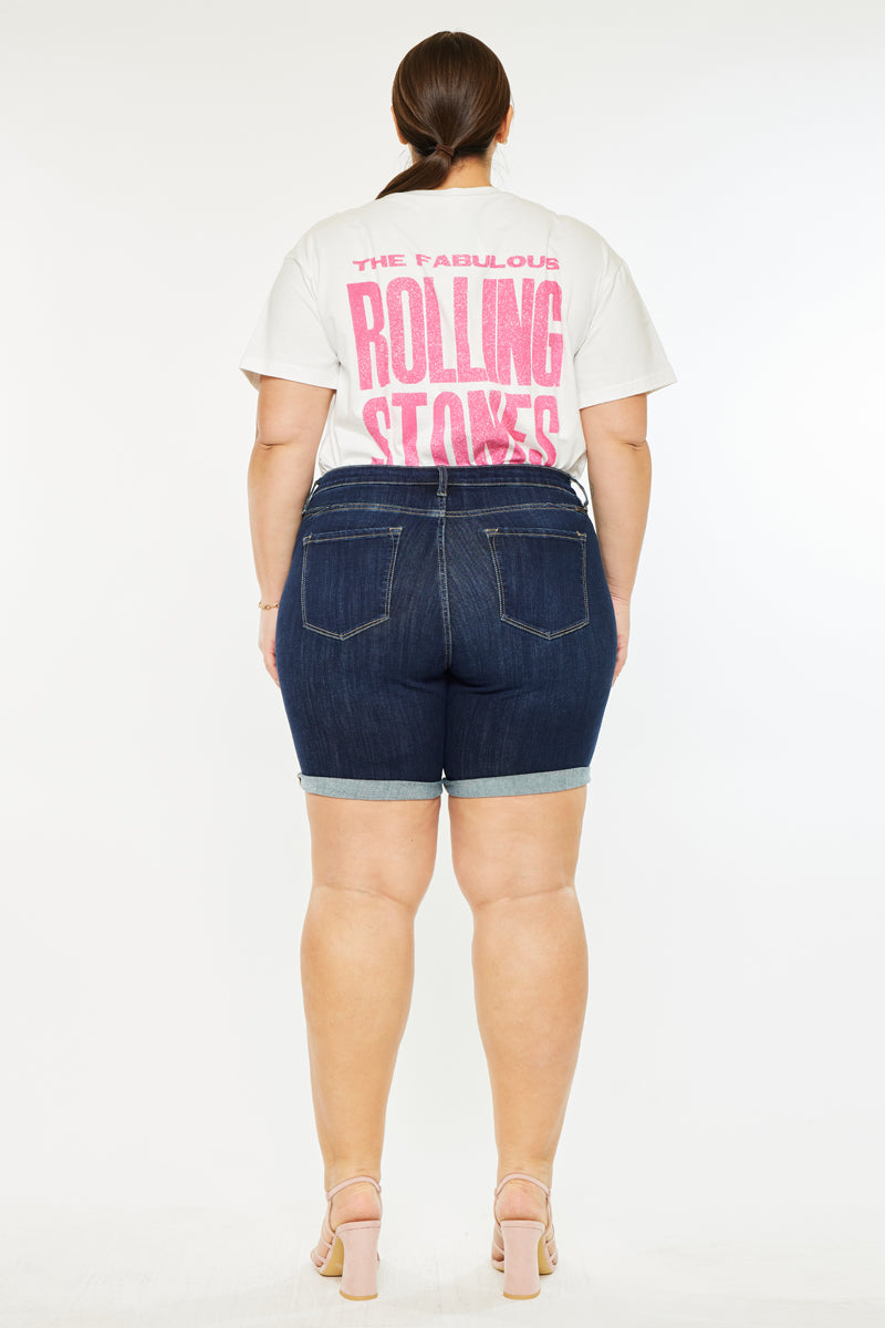 Chance Mid Rise Shorts for Women - Plus Size Comfortable Stretch Denim Shorts - Perfect for Casual Wear, Summer Outfits, and Travel