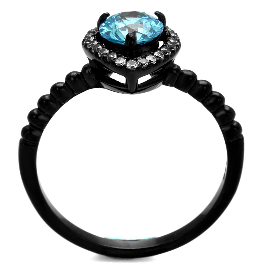 Sea Blue Cubic Zirconia Engagement Ring for Women - Size 5-10 - Perfect for Proposals & Anniversaries