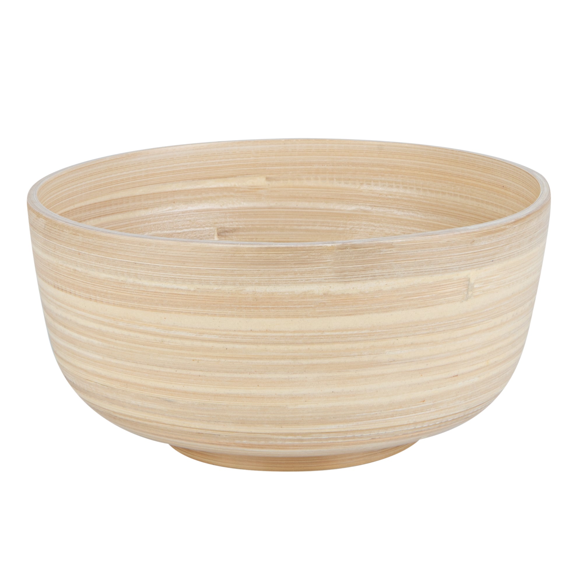 Bambuddha 15 oz Round Natural Spun Bamboo Small Salad Bowl - 7.75