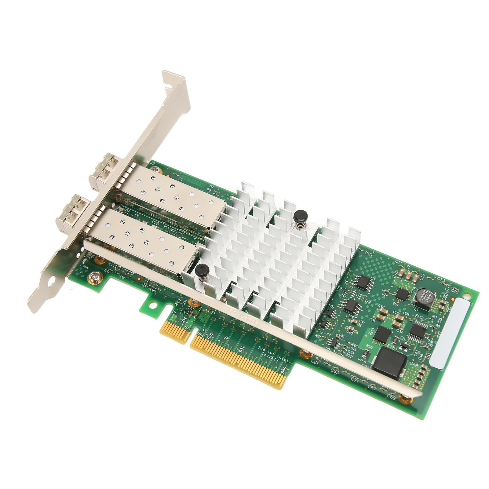 10GB Dual Port SFP+ PCIe X8 Server Network Adapter with 2 Fiber Modules - Intel 82599ES Chip, PCI Express 2.0 - Compatible with Windows Server, Linux, VMware - Ideal for Data Centers, Cloud Computing & High-Speed Networking
