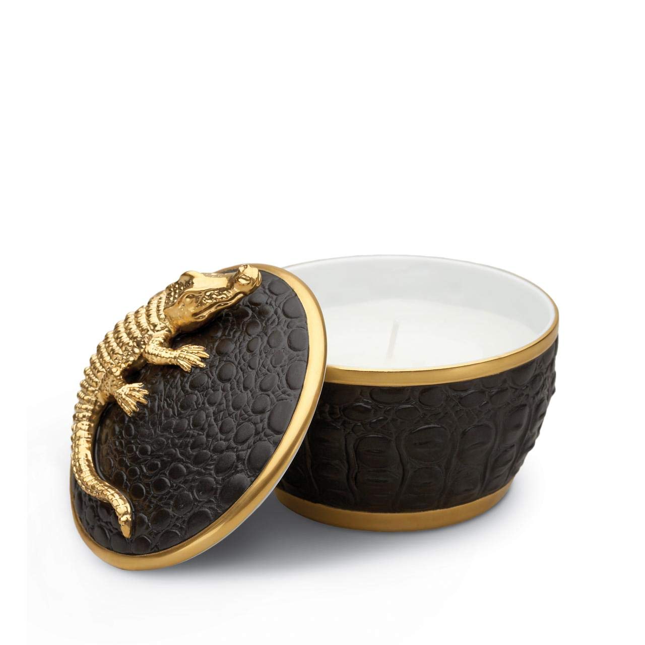 L'Objet Elegant Porcelain Crocodile Candle Holder - Luxury Home Decor for Dining Table, Wedding Centerpiece & Modern Interior Design