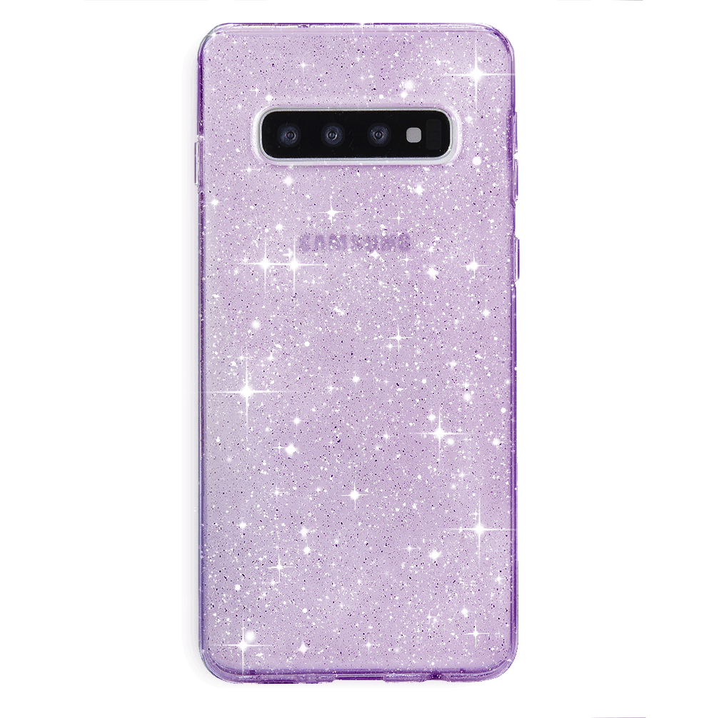 Lilac Stardust Samsung Phone Case - Protective Cover for Galaxy S21/S22/S23 - Trendy Glitter Design - Perfect for Everyday Use & Gift Giving