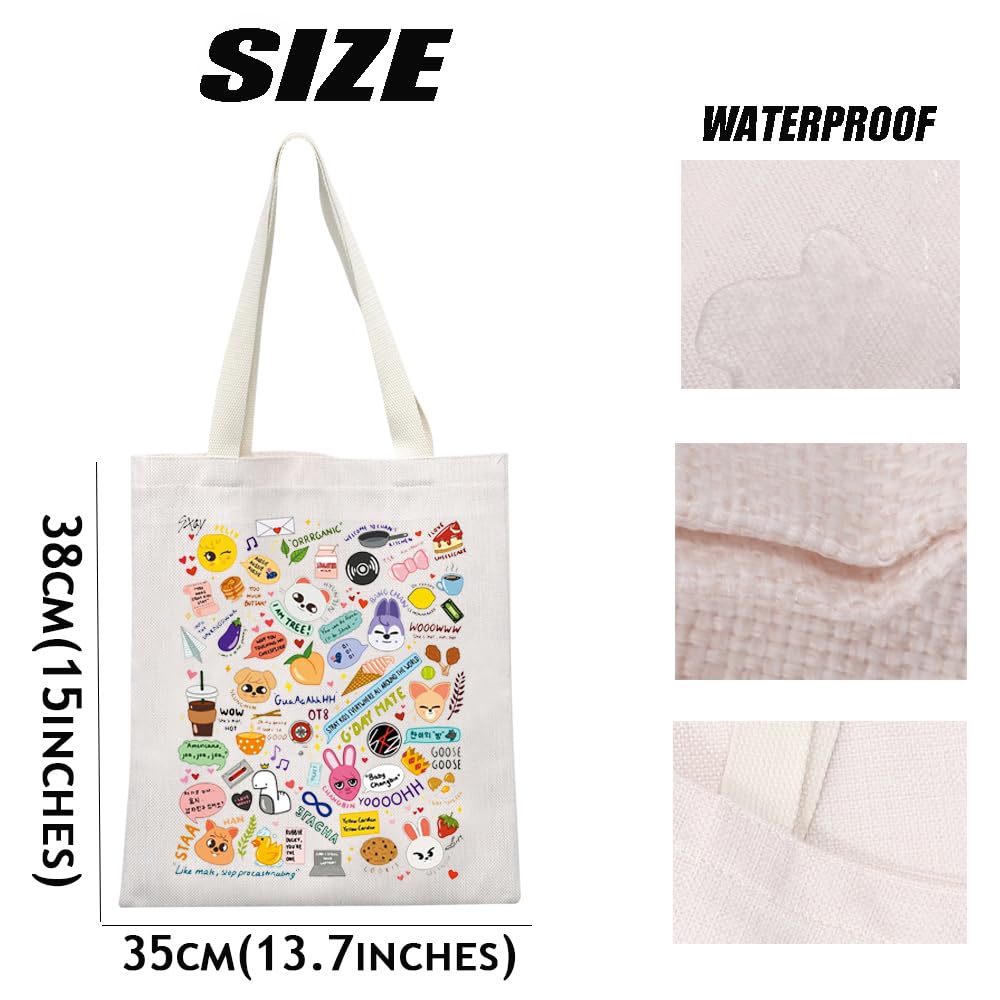 MEIKIUP K-POP Group Makeup Bag - Cute Cosmetic Pouch for K-POP Fans & K-Drama Lovers - Perfect Gift for STAY Fandom - Travel-Friendly Around The World Tote Bag - Ideal for Concerts, Travel & Daily Makeup Storage