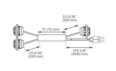 Red LED ID Identification Light Harness with 9 LEDs (3 x 3/4
