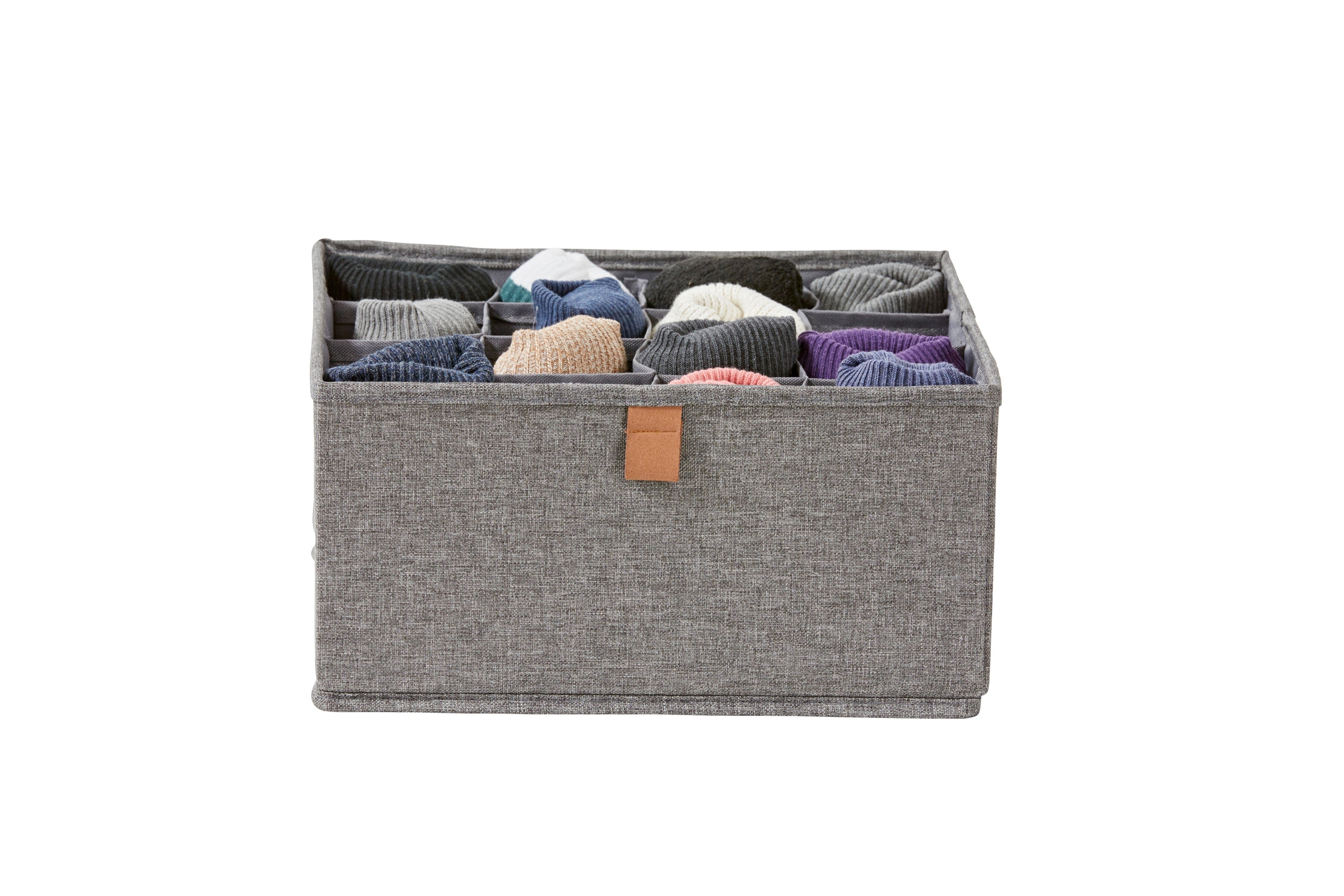 Premium Fabric Wardrobe Organizer Set of 2 - 16 Compartments for Clothes Storage | Space-Saving Closet Organizer for Bedroom, Dorm & Travel | Grey