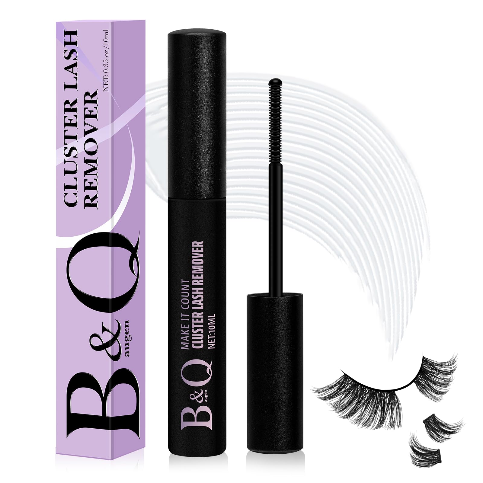 B&Qaugen Lash Remover for Cluster Lashes - 10ML Professional Eyelash Extension Glue Remover | Safe & Gentle Lash Adhesive Remover | Perfect for Salon, Home Use & DIY Eyelash Extensions