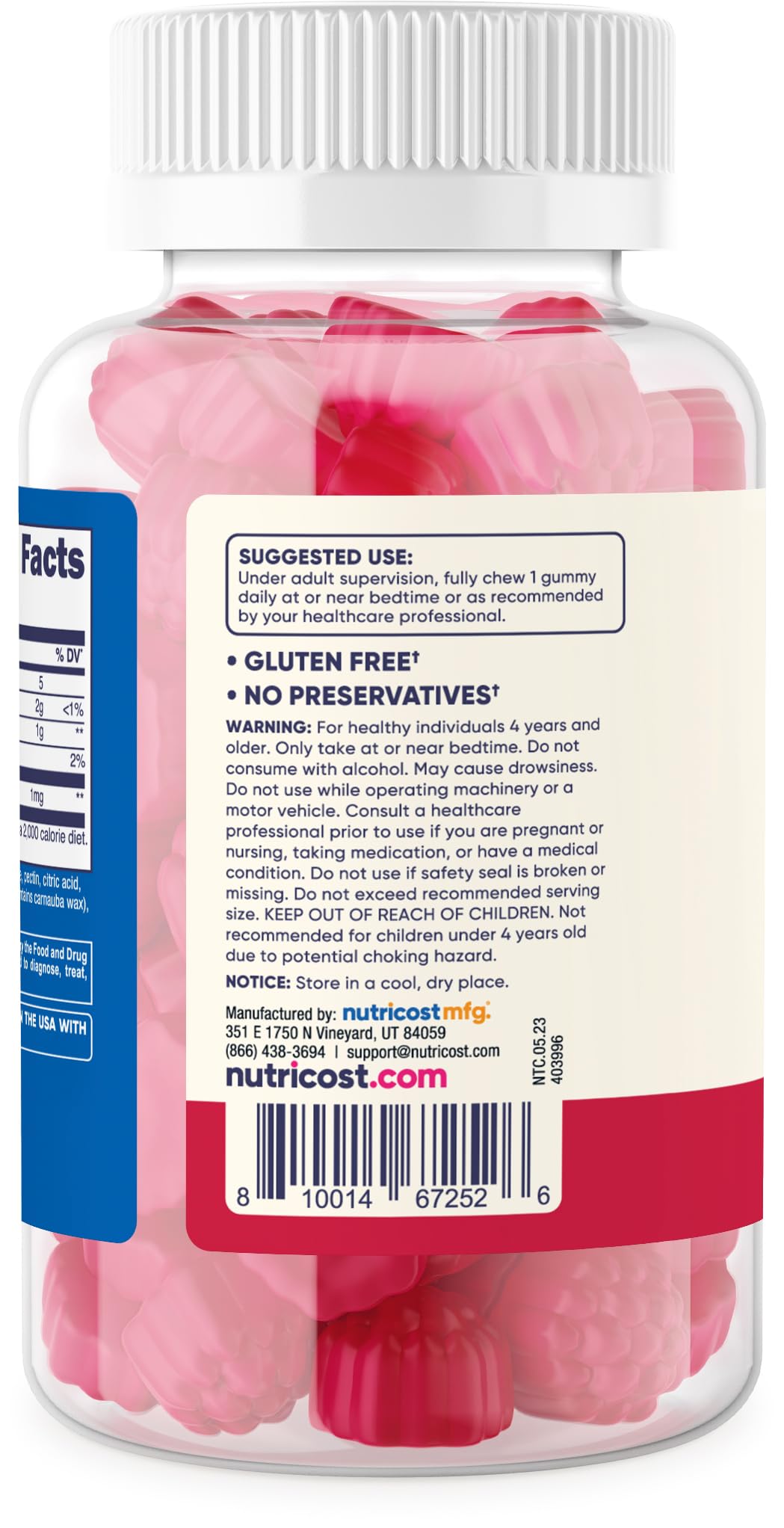 Nutricost Kids Melatonin 1mg Gummies - 120 Count Strawberry Flavored Sleep Aid for Children | Supports Bedtime Routine & Travel Sleep