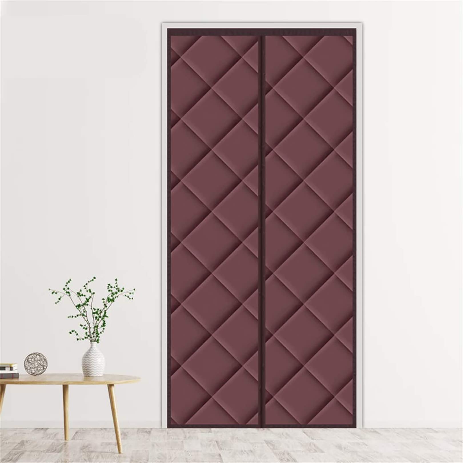 Thermal Insulated Magnetic Door Curtain - Thickened Cotton Weatherproof Screen Door Cover for Energy Efficiency, Noise Reduction & Temperature Control | Perfect for Winter Warmth & Summer Cooling in Homes, Kitchens, AC Rooms & Heater Spaces