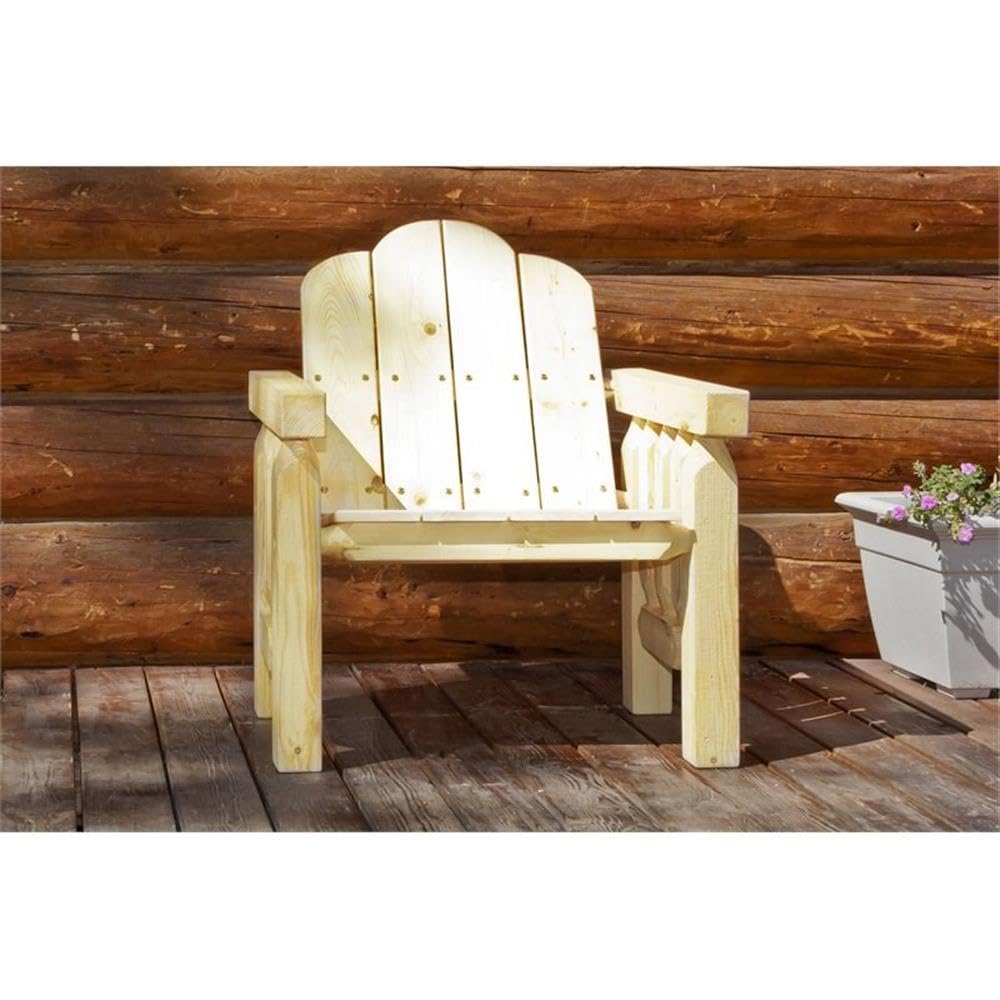 Montana Woodworks Homestead Collection Outdoor Deck Chair - Solid Wood, Clear Exterior Finish - Perfect for Patio, Garden, and Backyard Relaxation