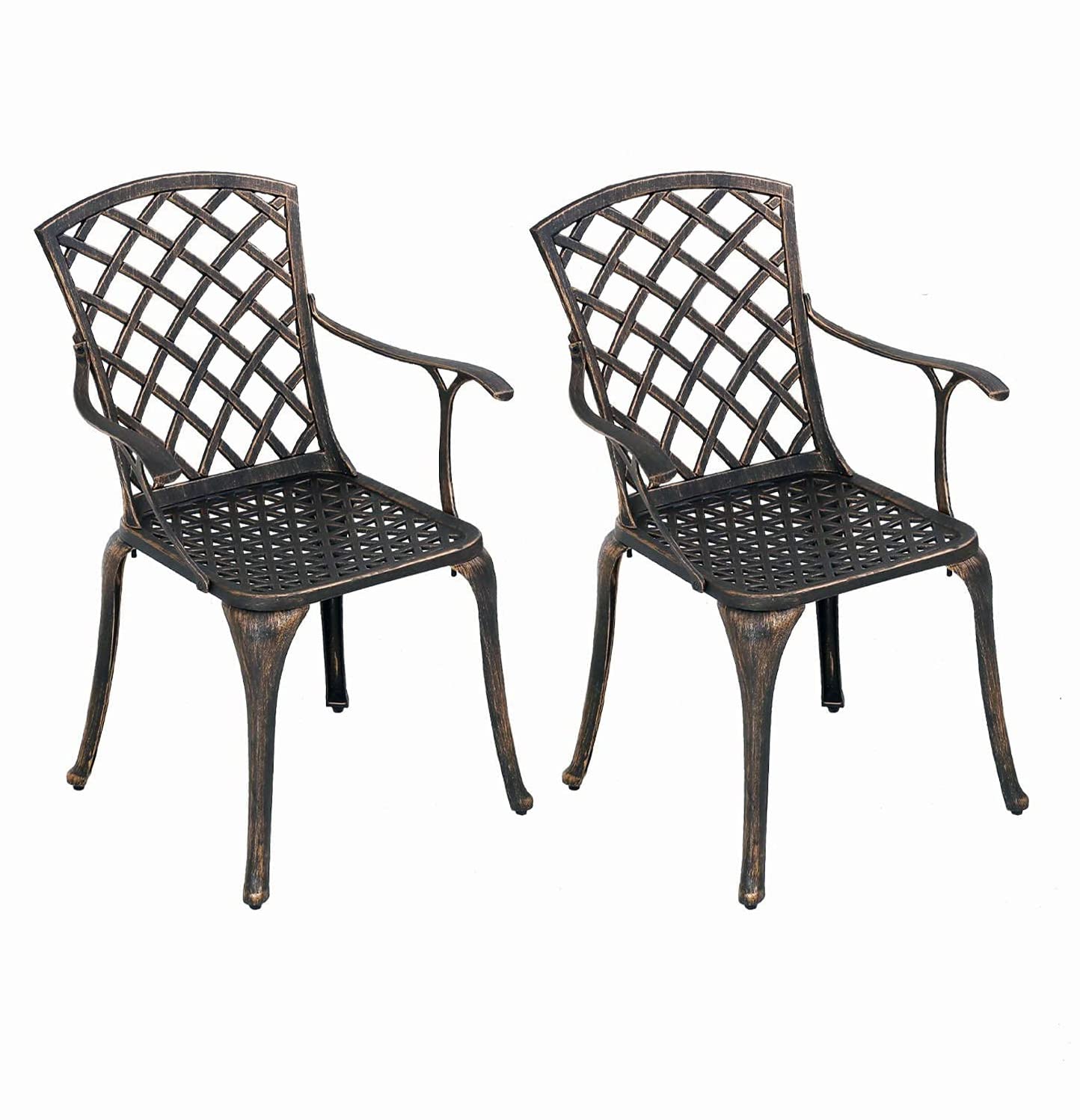 **Outdoor Patio Dining Set - 3-Piece Metal Bistro Stackable Chairs, All-Weather Cast Aluminum Garden Furniture for Patio, Lawn, Camping (Bronze, 37 x 25 x 25 in) - Perfect for Backyard BBQs, Poolside Lounging & Outdoor Entertaining**