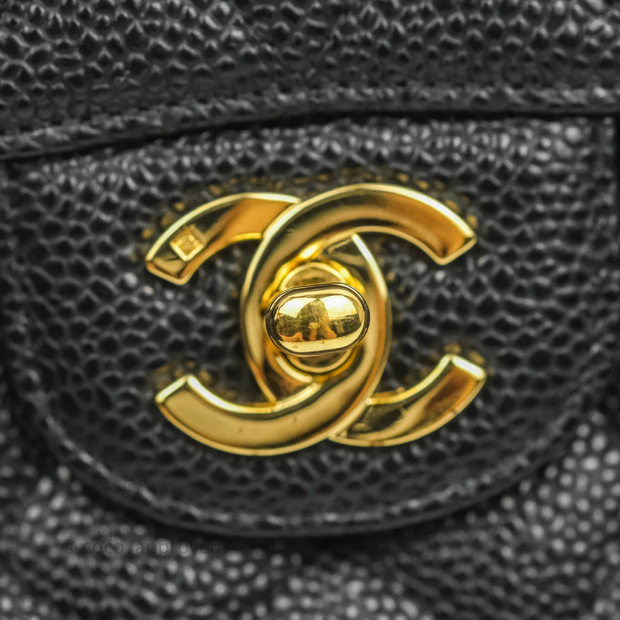 Chanel Classic M/L Medium Double Flap Bag in Black Caviar Leather with 24K Gold Hardware - Luxury Handbag for Women, Perfect for Evening Events & Special Occasions