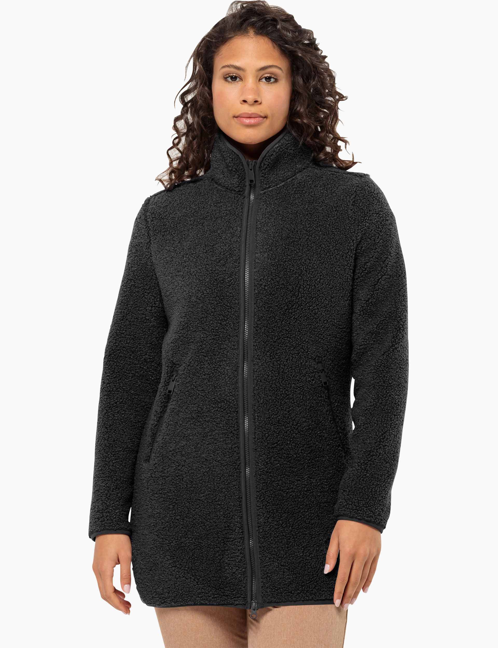 Premium High Curl Coat for Women - Elegant Black Winter Jacket with Faux Fur Trim | Warm Outerwear for Cold Weather, Snow Days & Fashionable Street Style