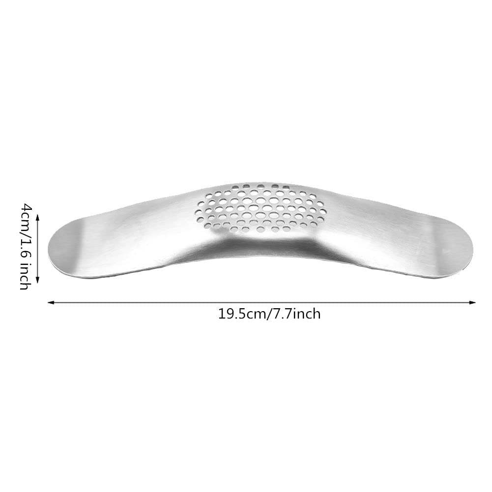 Premium Stainless Steel Garlic Press Rocker Set - Heavy Duty Handheld Garlic Mincer with Silicone Peeler & Cleaning Brush - Multi-Functional Kitchen Tool for Cooking, Baking & Meal Prep