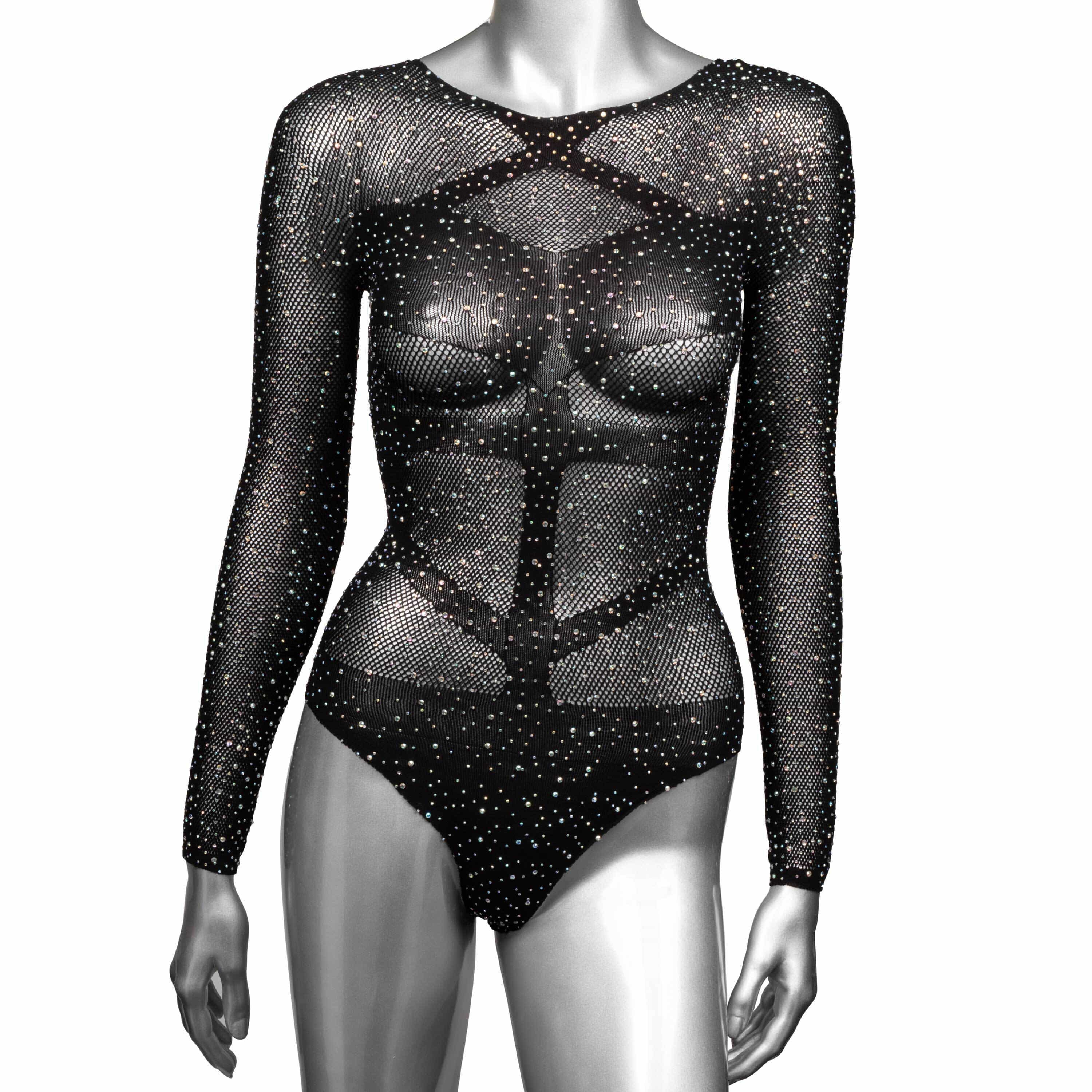 Radiance Long Sleeve Bodysuit for Women - Queen Size Black - Perfect for Layering, Workwear & Evening Outfits