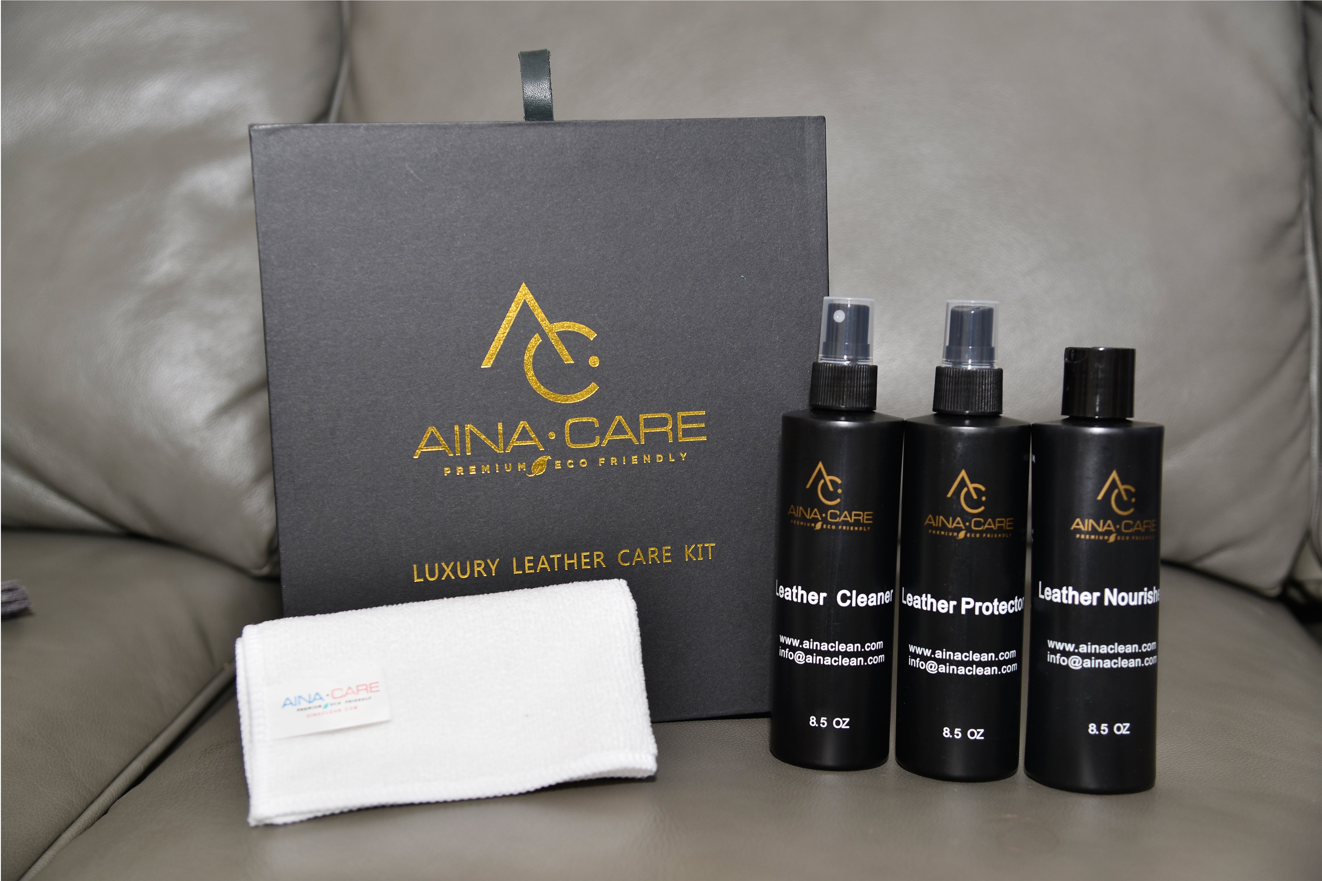 Premium Leather Care Kit - Conditioner, Cleaner & Protector for Car Seats, Furniture & Bags | Ultimate Leather Maintenance Set for Long-Lasting Shine & Protection