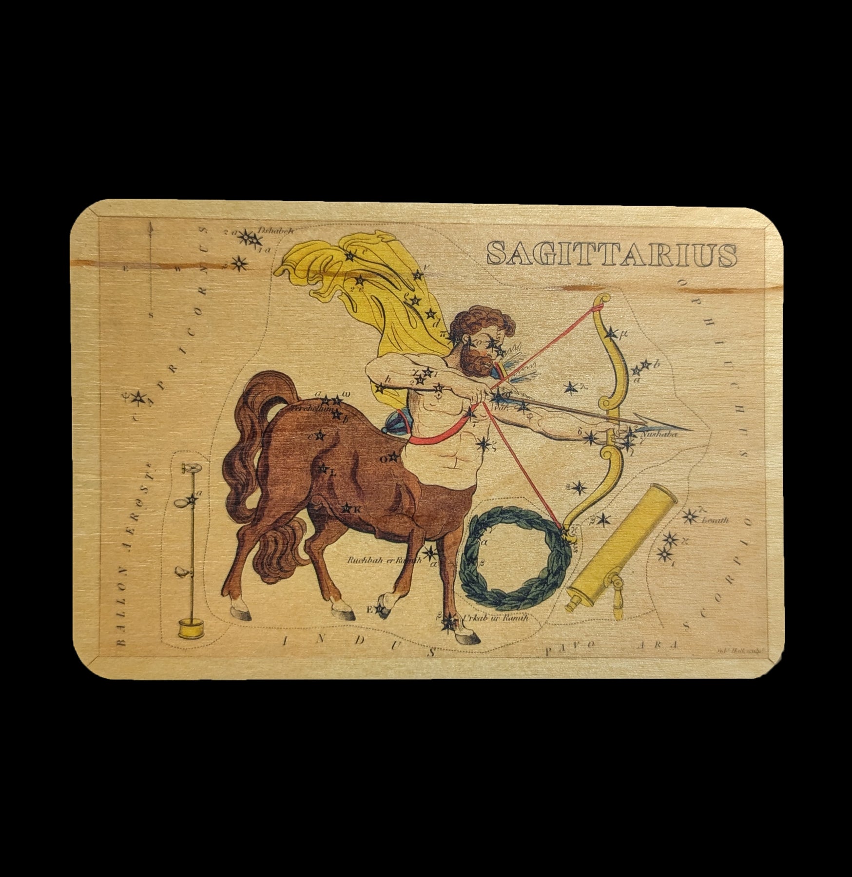 Handmade Astrology Wooden Postcard - Zodiac Constellation Greeting Card for Birthday, Wedding & Home Decor - Perfect for Gifts, Wall Art and Spiritual Enthusiasts