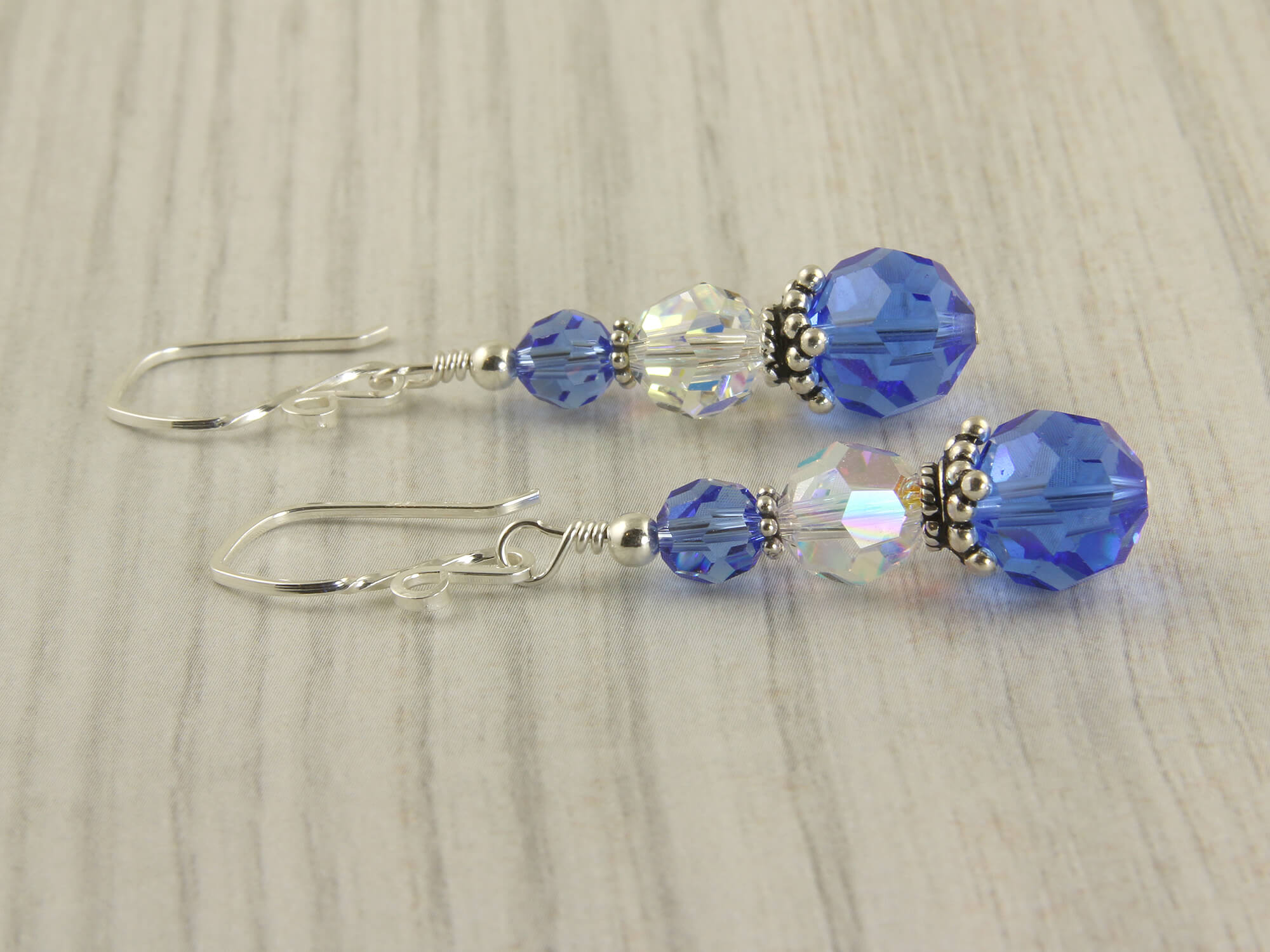 Glistening Sapphire Crystal Drop Earrings for Women - Elegant Dangling Jewelry for Parties, Weddings & Special Occasions