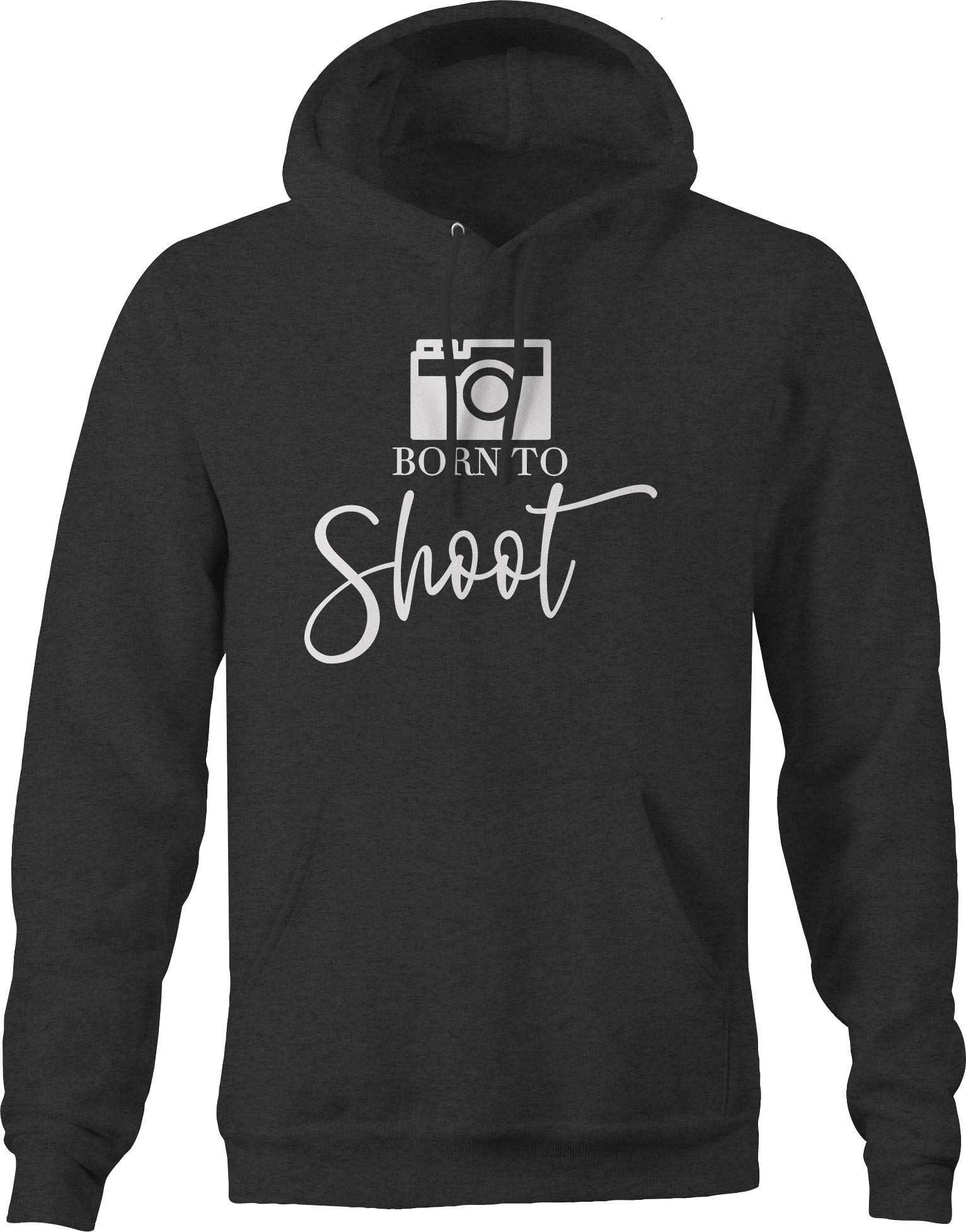 Born to Shoot Camera Photographer Job Photography Hoodies for Men - Dark Grey Pullover Sweatshirt for Photographers, Videographers & Content Creators - Perfect for Outdoor Shoots, Studio Work & Casual Wear