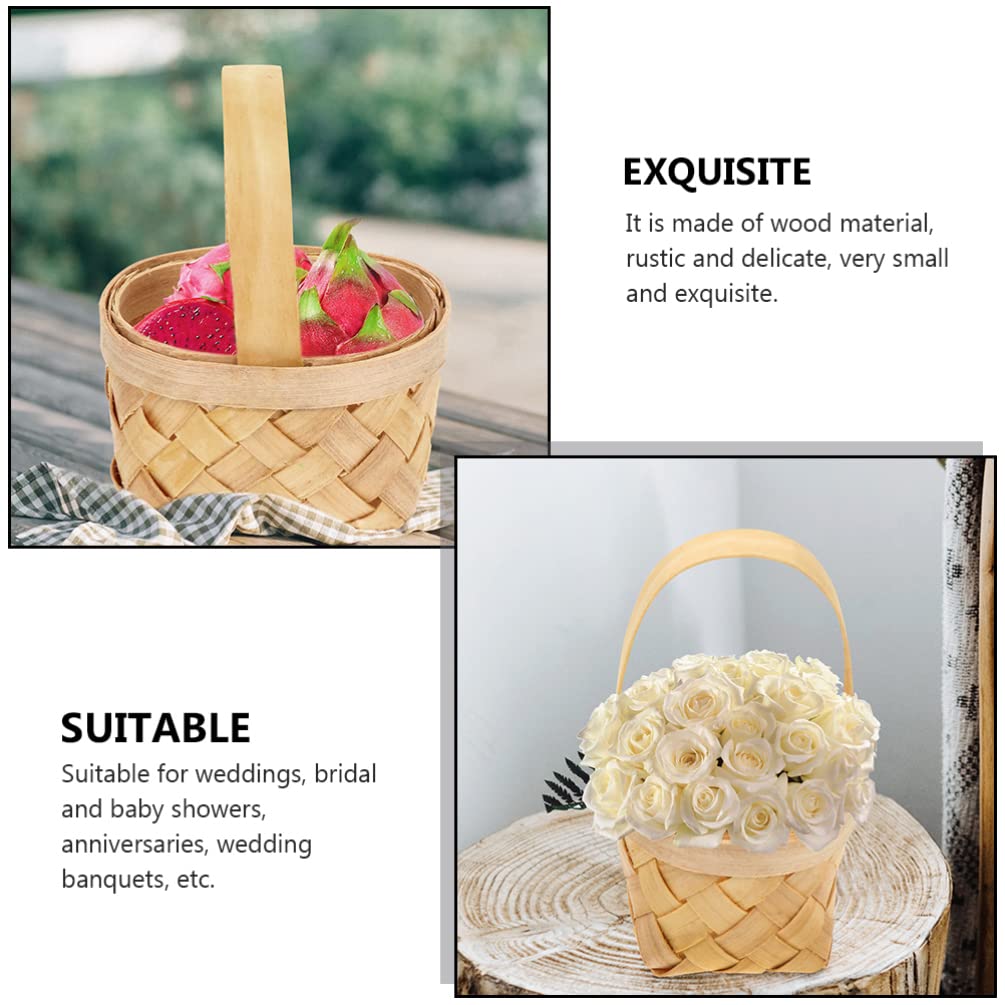 18-Piece Handwoven Wooden Baskets Set - Decorative Storage Baskets for Wedding, Candy, Flowers & Home Organization - Multipurpose Woven Baskets for Living Room, Kitchen, Bathroom & Party Decor