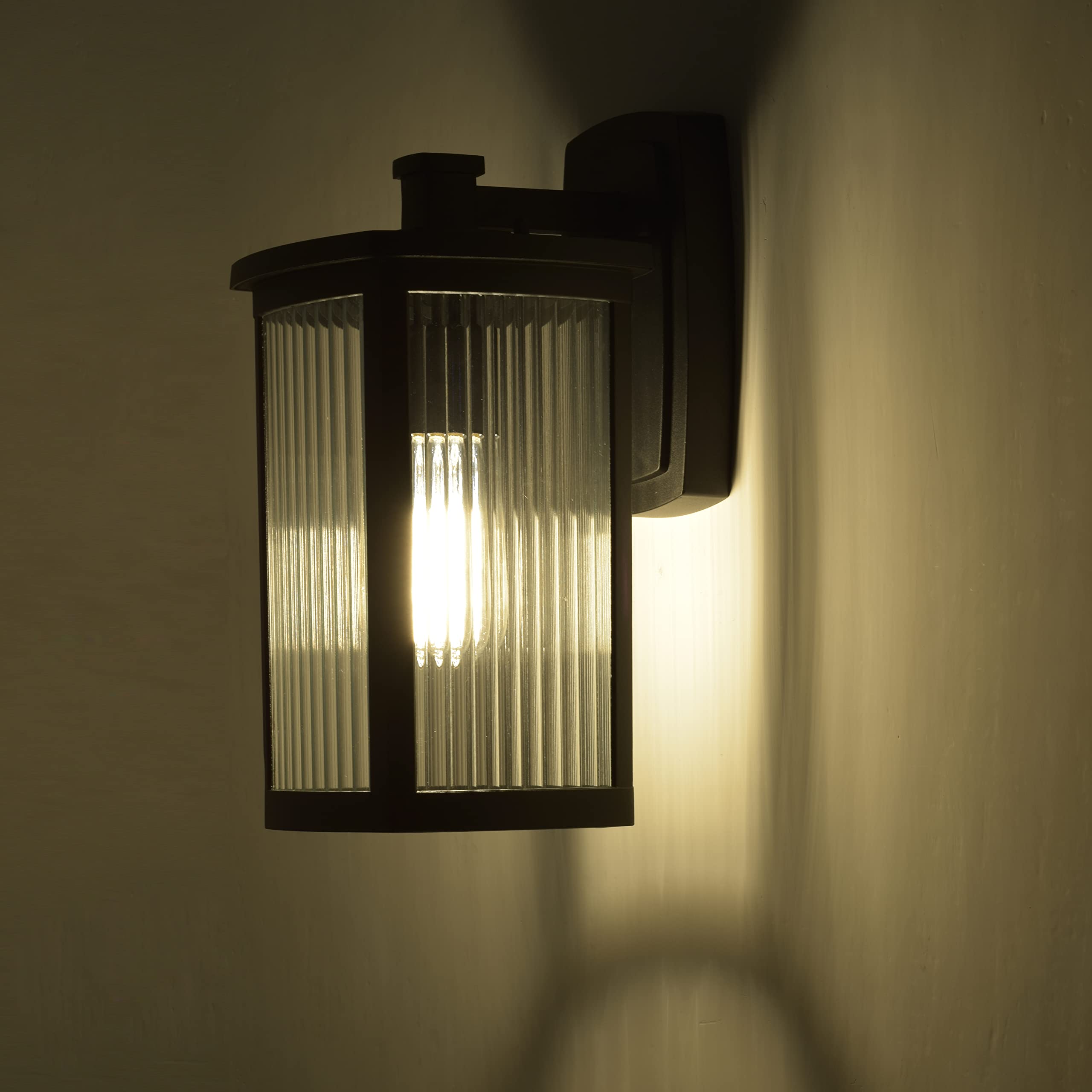 Chloe Lighting Evie Transitional 1-Light Textured Black Outdoor Wall Sconce - 14