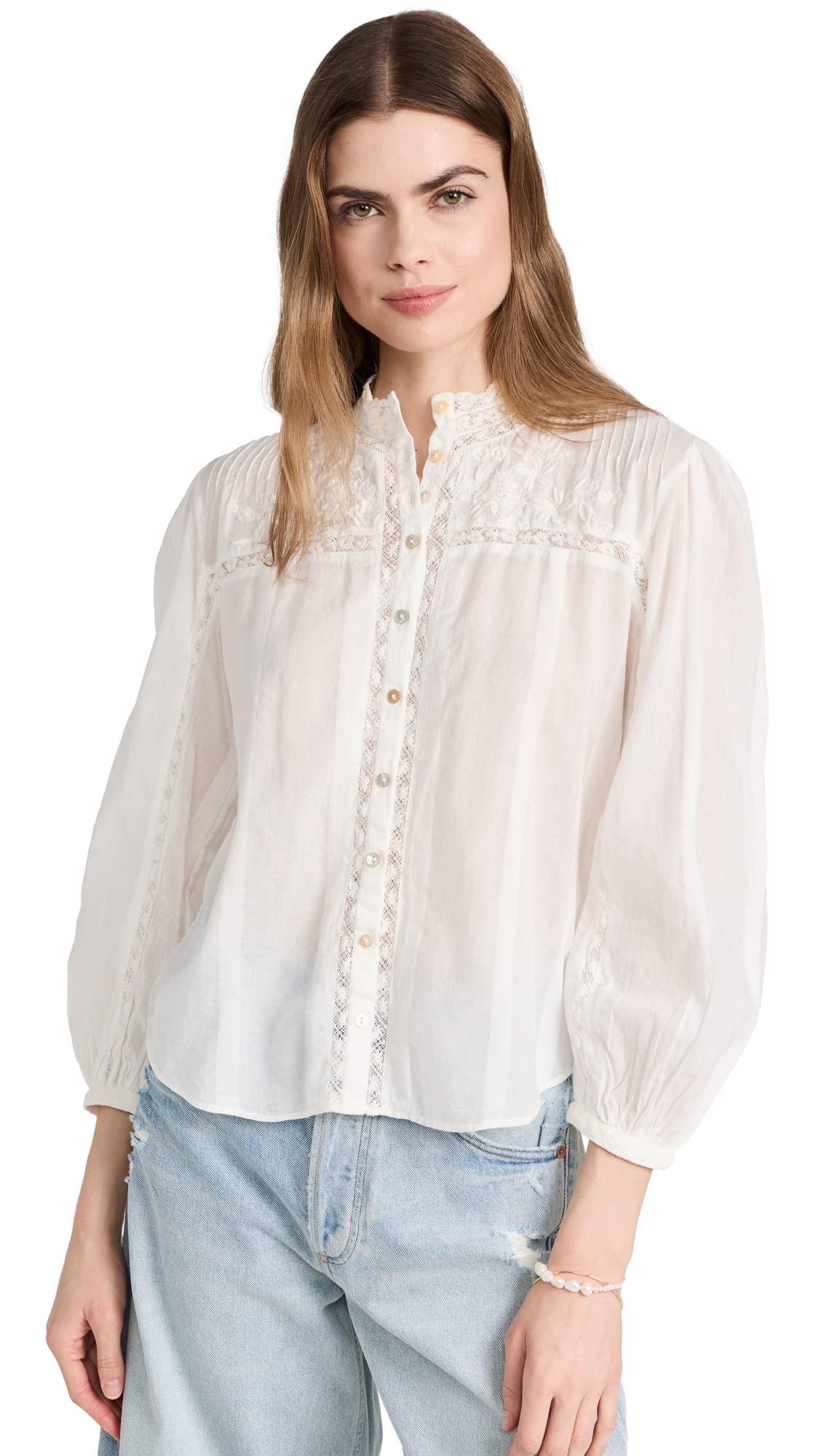LOVESHACKFANCY Women's Ronda Top - Floral Print Blouse for Summer, Date Night & Vacation | Boho Chic Style Tops for Women