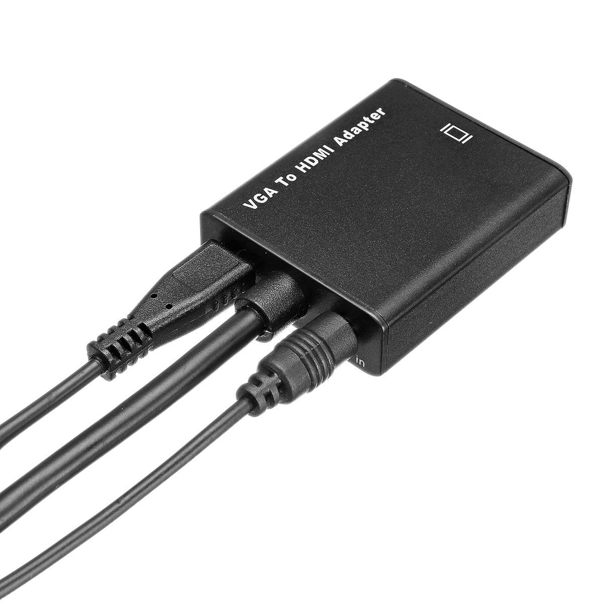 CARE CASE® VGA to HDMI Converter Adapter with Audio - 1080P HD Video Cable for PC/Laptop to TV/Monitor - Perfect for Home Theater, Gaming, and Office Presentations