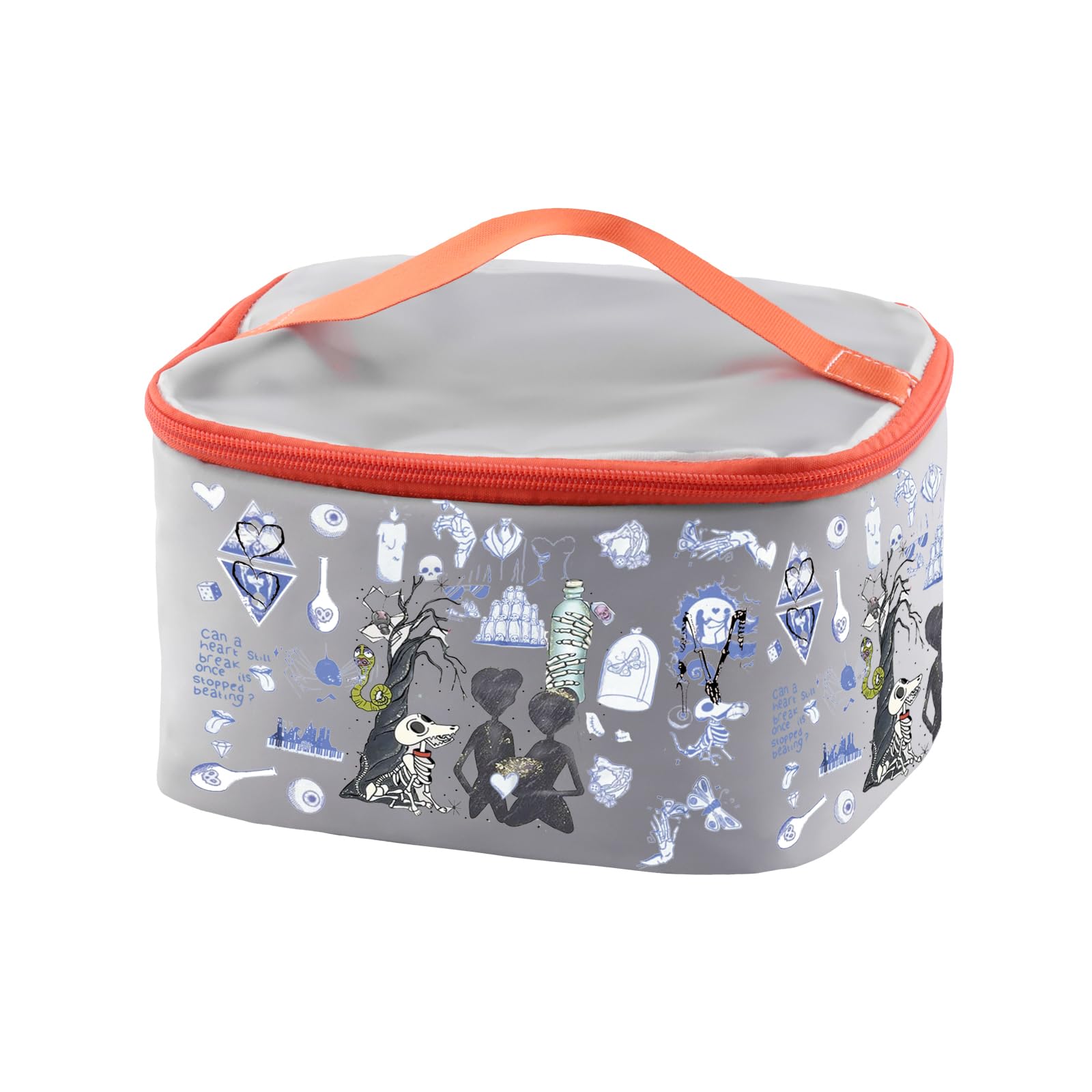 PXTIDY Corpse Bride Inspired Makeup Bag - Horror Movie Themed Cosmetic Organizer for Halloween, Wedding & Cosplay | Perfect for Halloween Parties, Bride Gifts & Horror Fans