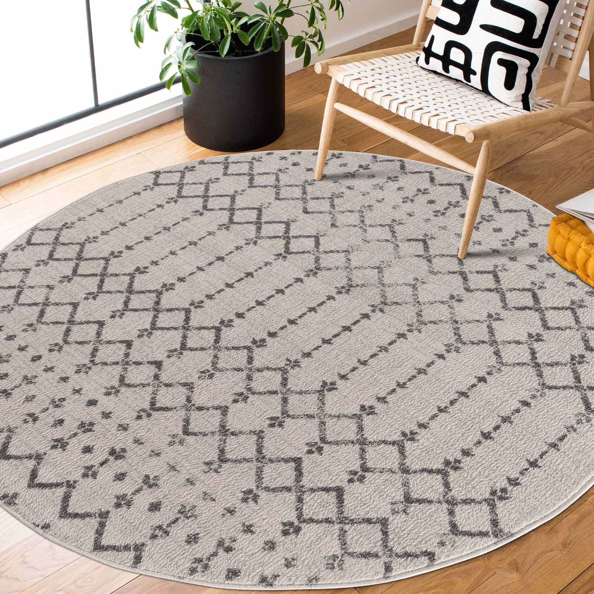 Hauteloom Tigris Traditional Gray Ivory Area Rug 5'3