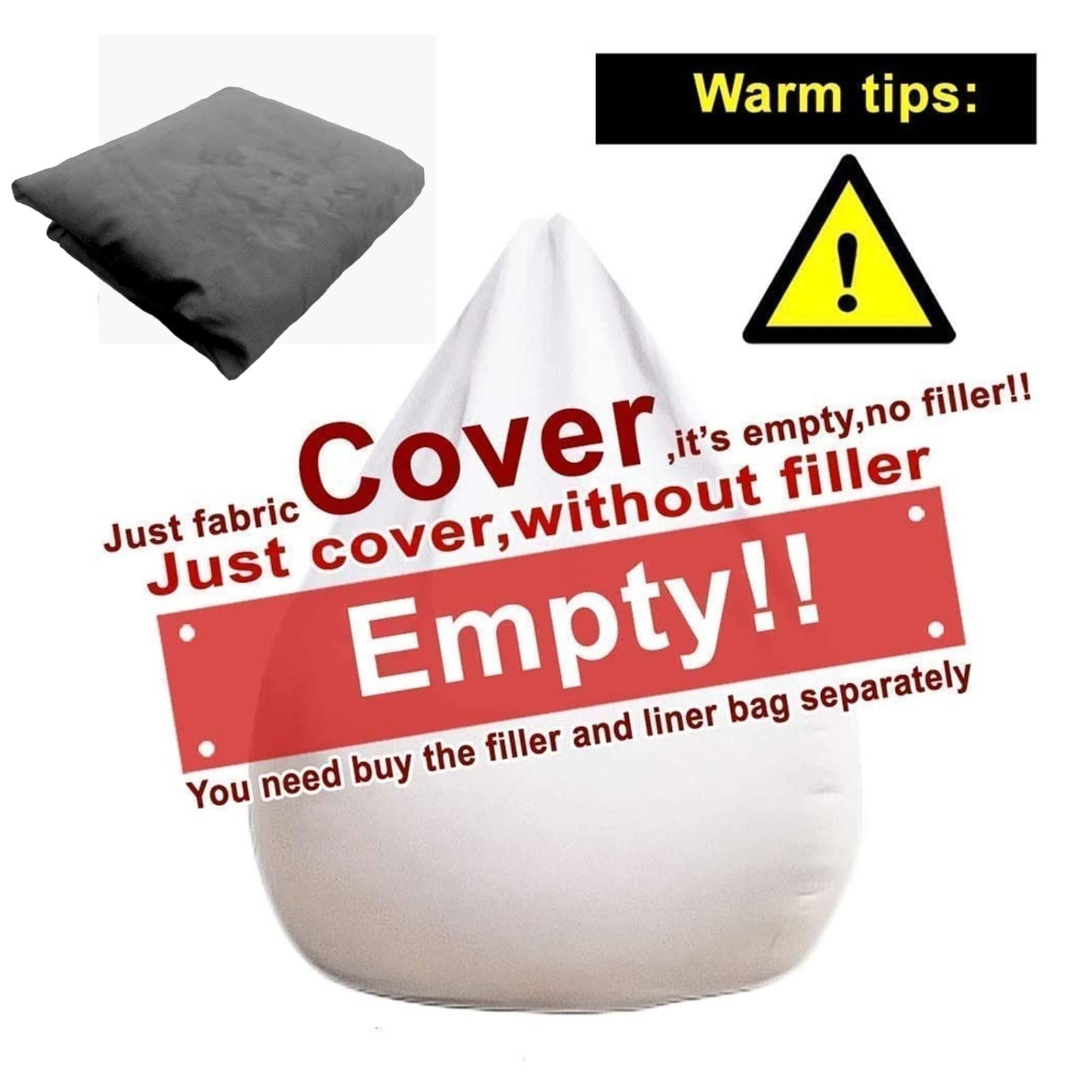 7ft Giant Bean Bag Chair for Adults - Luxurious Oversized Memory Foam Bean Bag Sofa, Dark Gray, Perfect for Organizing Kids' Plush Toys & Relaxing in Living Room, Bedroom or Game Room