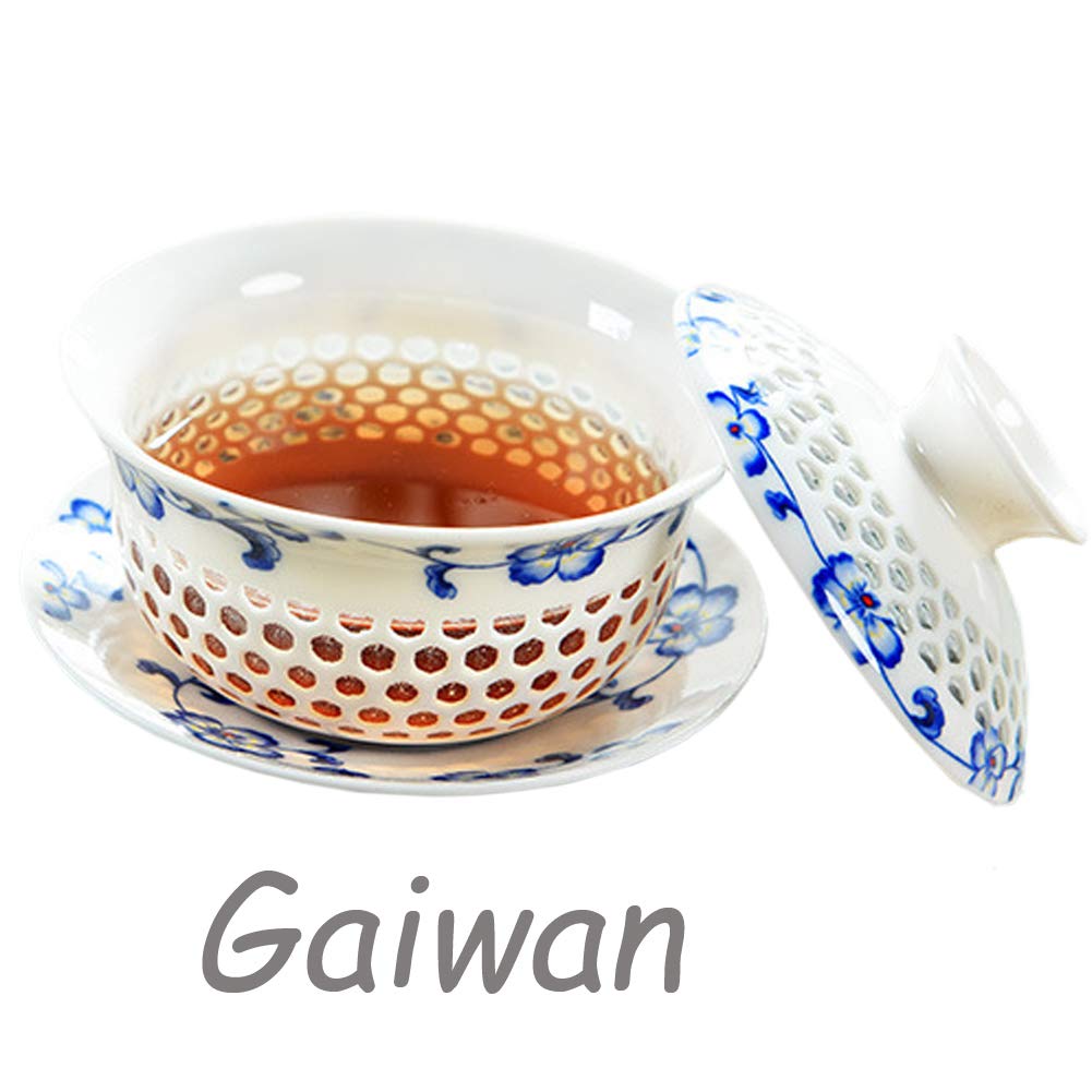 Premium Yixing Zisha Kungfu Gaiwan Tea Set - 3-Piece Gaiwan, Bamboo Tea Tray & 4 Porcelain Cups - Authentic Chinese Clay Teapot for Oolong, Pu-erh & Green Tea Ceremony | Home Brewing, Gift & Meditation Use