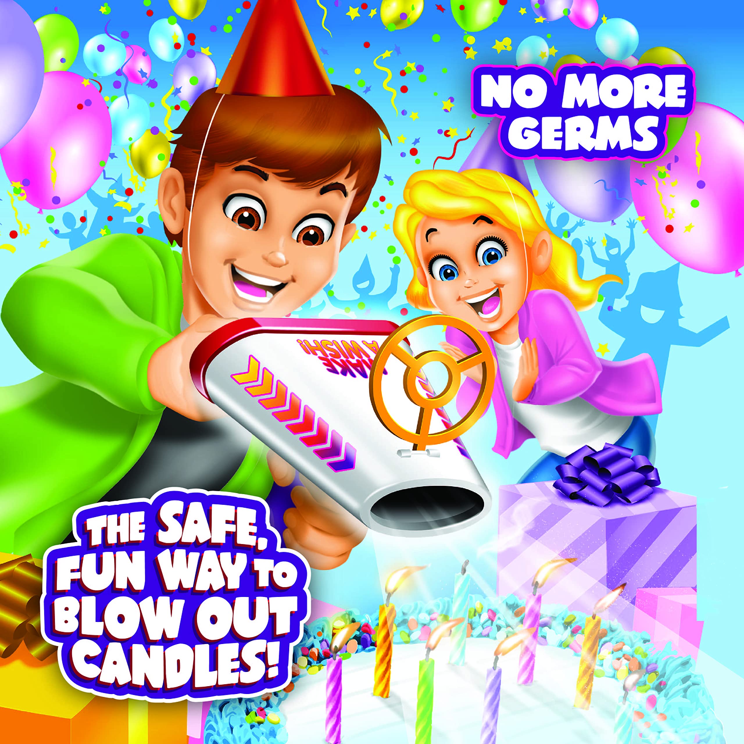 Quick Light Birthday Candles 4-Pack (48 Candles) with Air Cannon for Fun Party Blowouts
