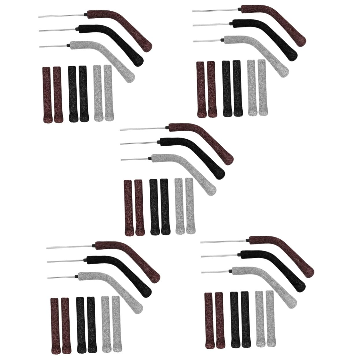 Healvian 12 Pairs Glasses Arm Covers - Soft Ear Pads & Anti-Slip Hooks for Eyeglasses - Comfortable Eyewear Accessories for Reading, Driving & Daily Use