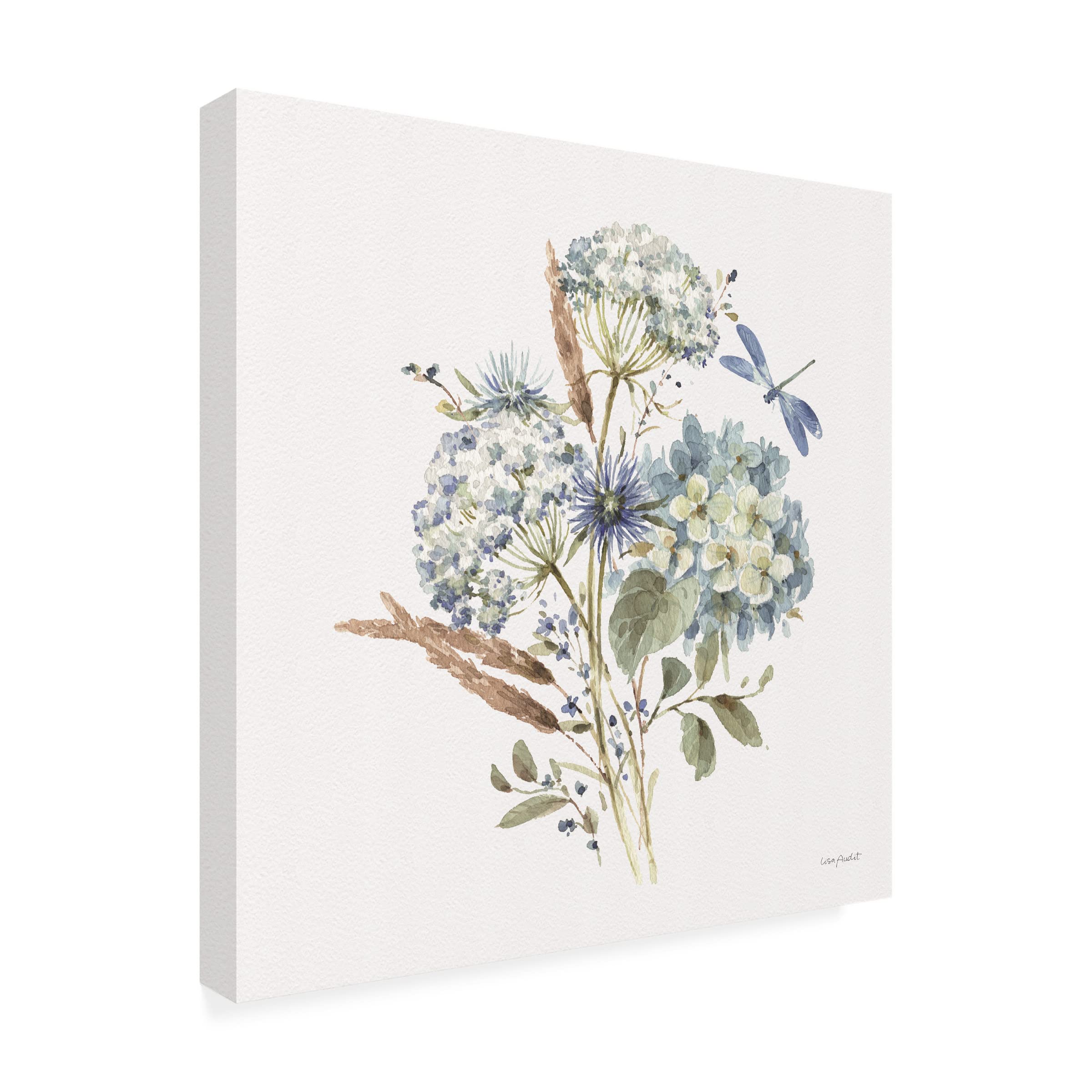 Lisa Audit Bohemian Blue 06 on White Canvas Wall Art Print - Modern Abstract Painting for Living Room, Bedroom & Office Decor