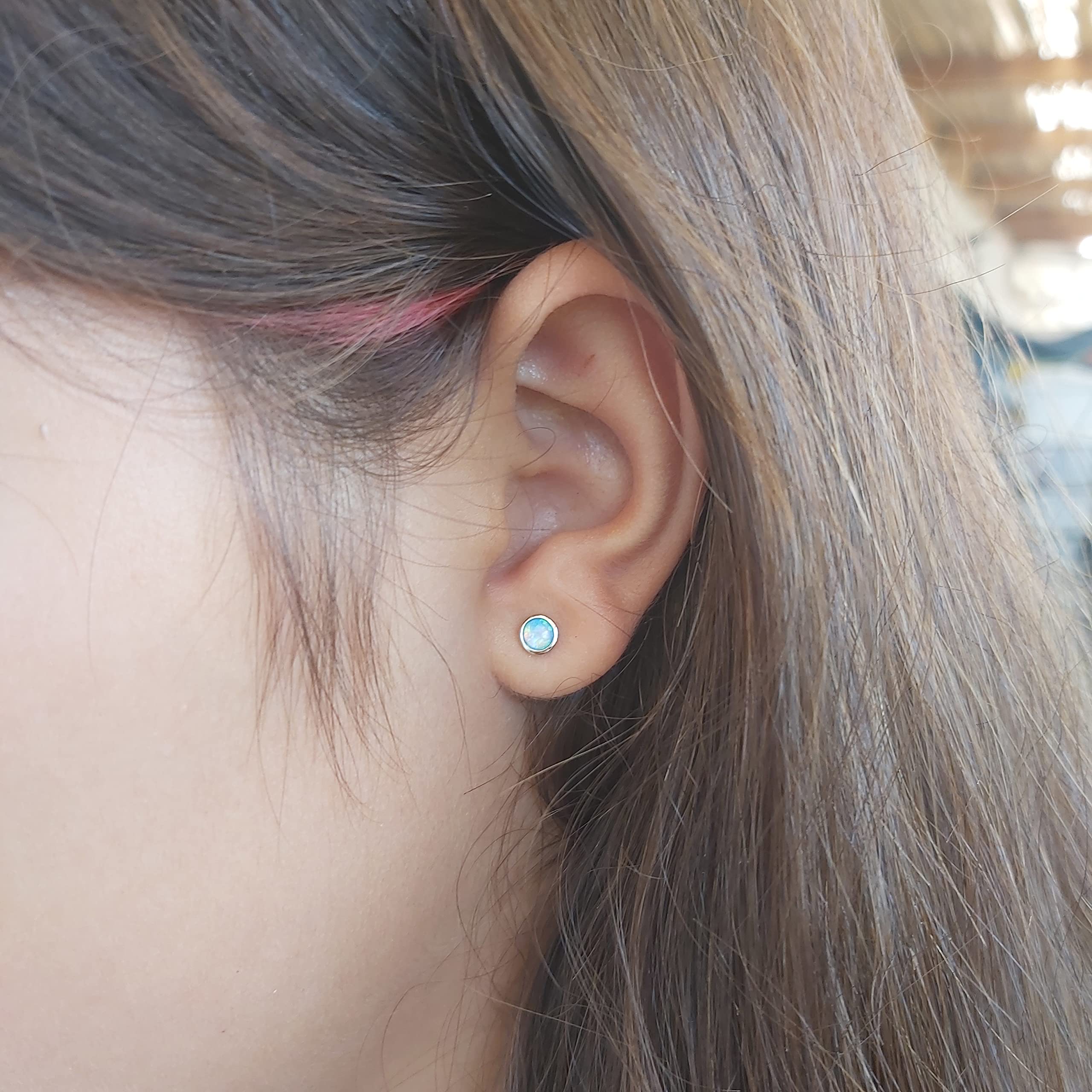 4mm Opal Stud Earrings for Women - Minimalist Fashion Jewelry - Perfect for Everyday Wear, Office & Special Occasions