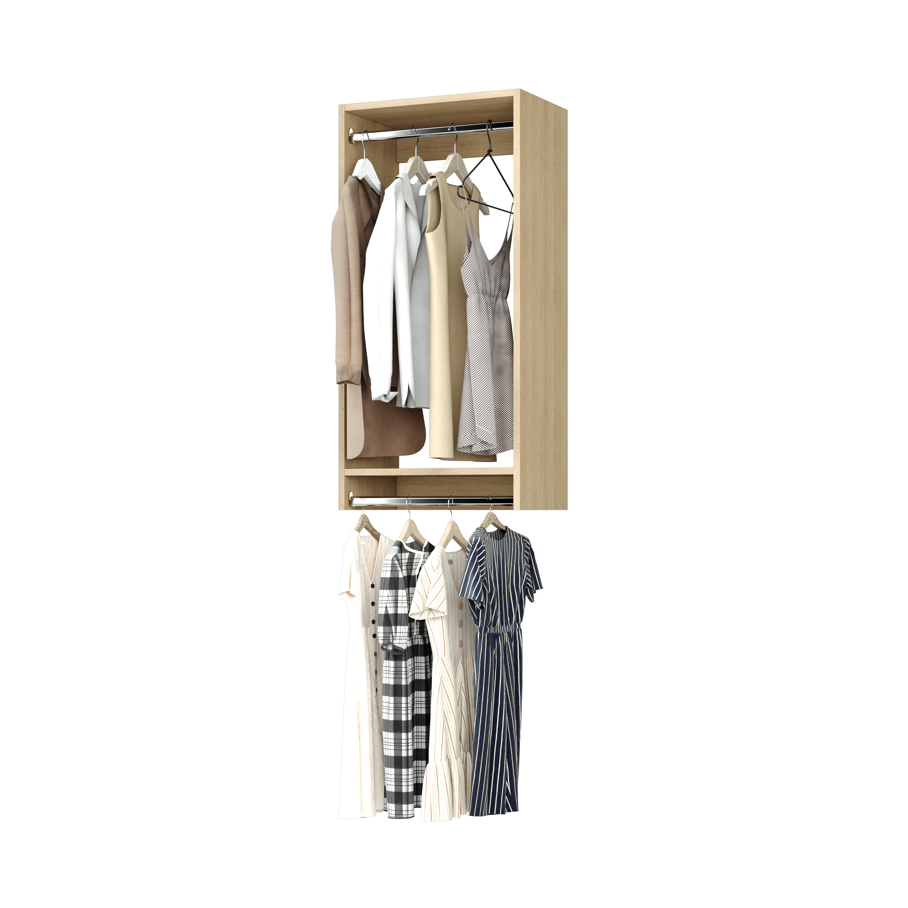 Vista Double Hanging Closet Organizer - Space Saving Clothes Storage Solution for Bedroom, Closet & Dorm Room Organization