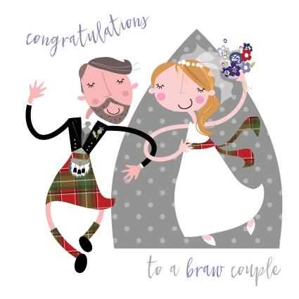 Congratulations To A Brave Couple Card - Elegant Wedding & Anniversary Greeting Card for Couples - Perfect for Newlyweds, Anniversaries & Romantic Celebrations