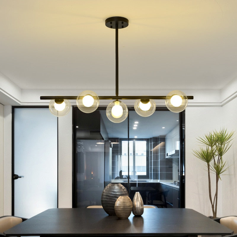 Elegant White Glass Ball Chandelier - Modern Crystal Ceiling Light Fixture for Dining Room, Bedroom & Living Room Decor | Perfect for Wedding, Home & Office Lighting