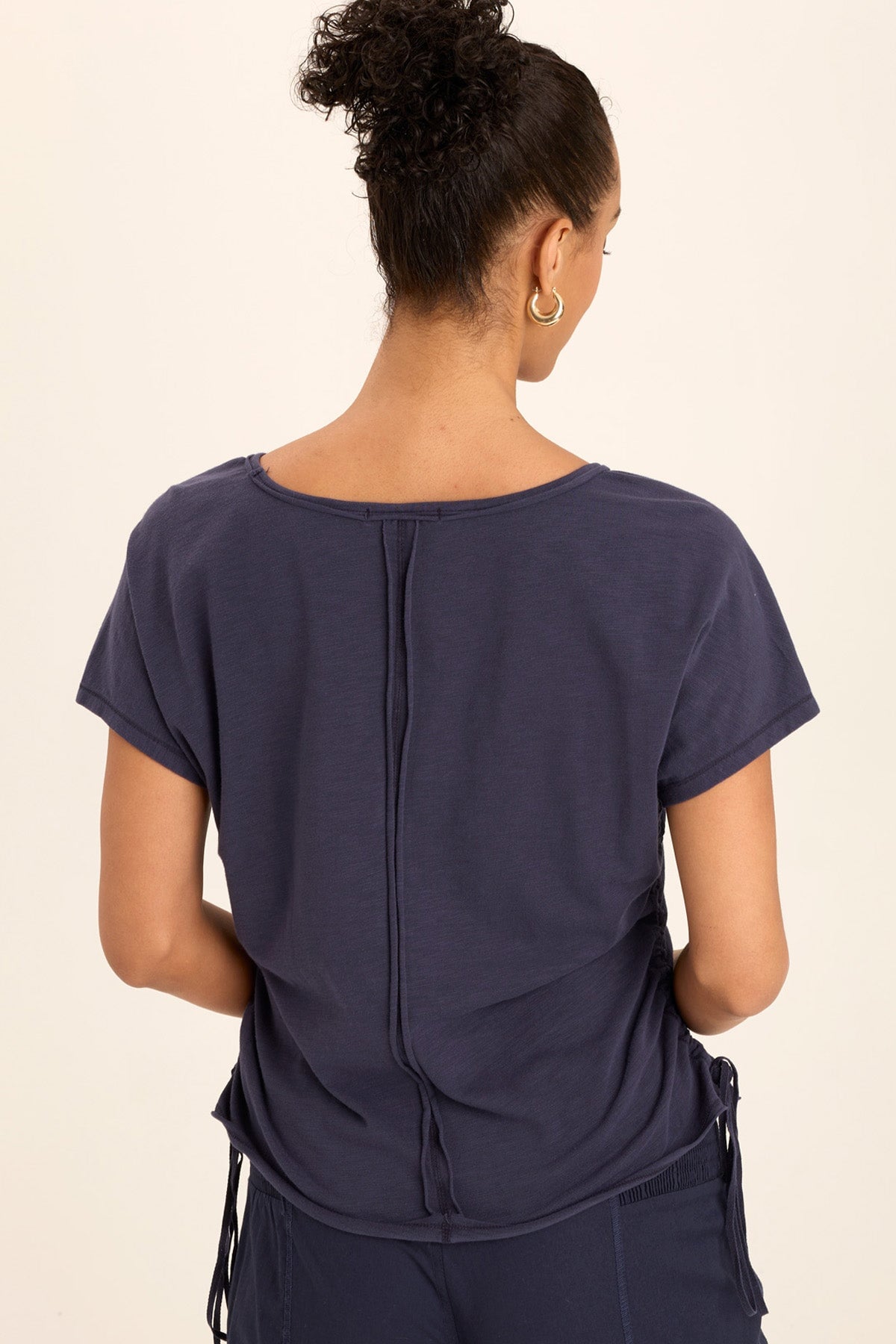 Diggory Women's V-Neck Cinched Cord Jersey Tee - Soft Stretch Casual T-Shirt for Everyday Wear, Work & Outfits