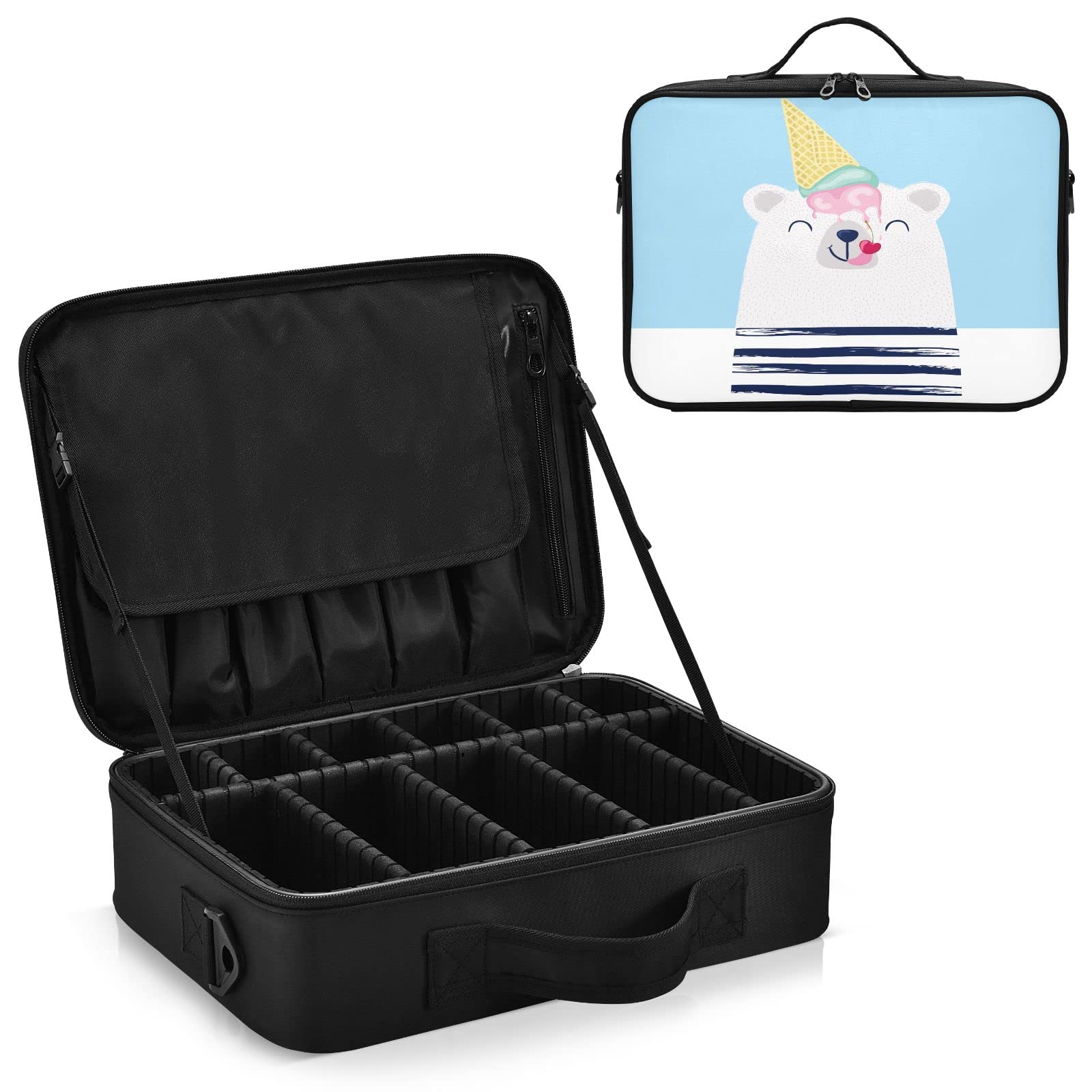 Funny Bear Travel Makeup Bag for Women - Professional Cosmetic Organizer & Portable Artist Storage Case - Perfect for Travel, Home, and Salon Use