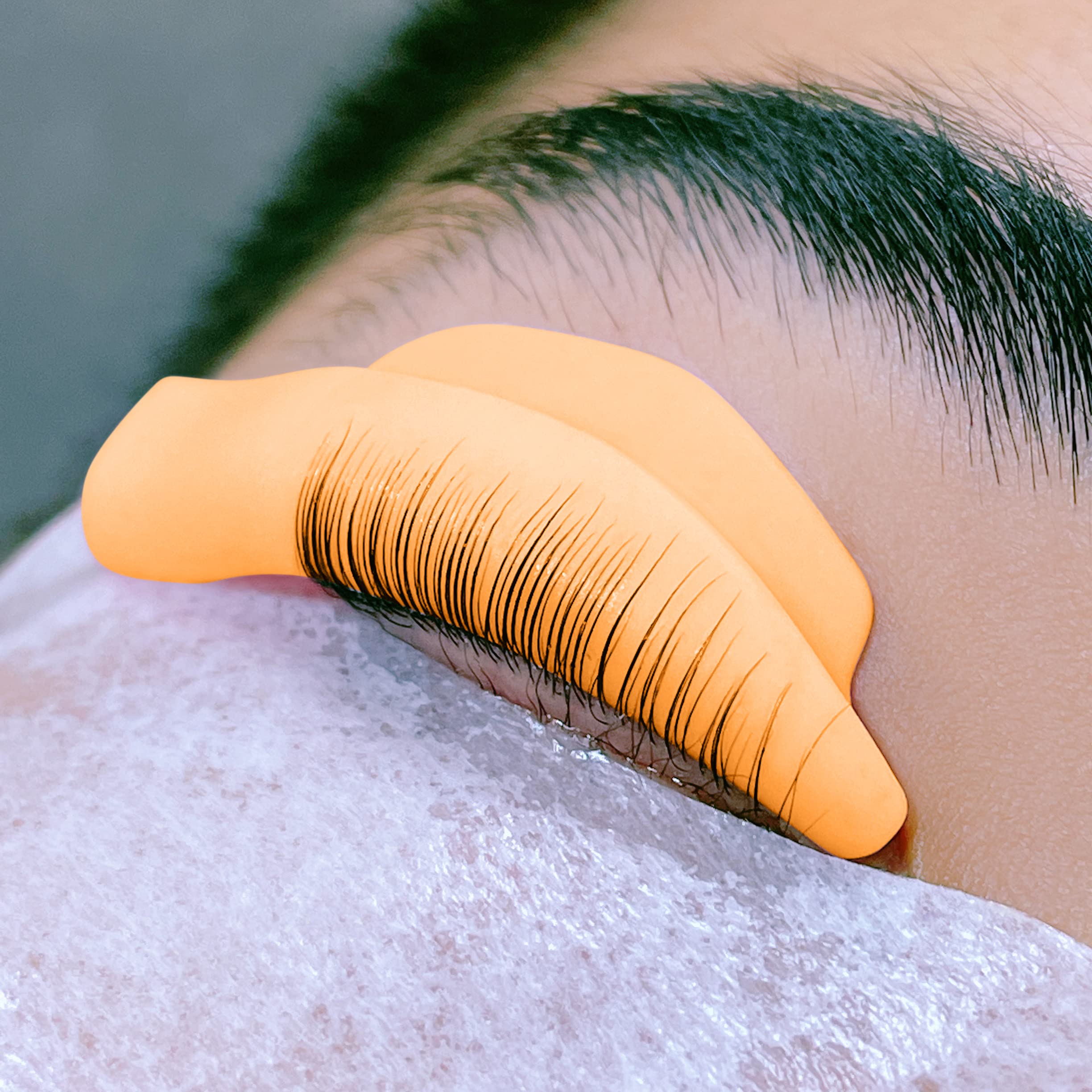 Premium Lash Lift Pads - Mega L Curl Eyelash Perming Rods for Long-Lasting Lift & Volume | Orange Lamination Shields for Salon & DIY Lash Perming at Home