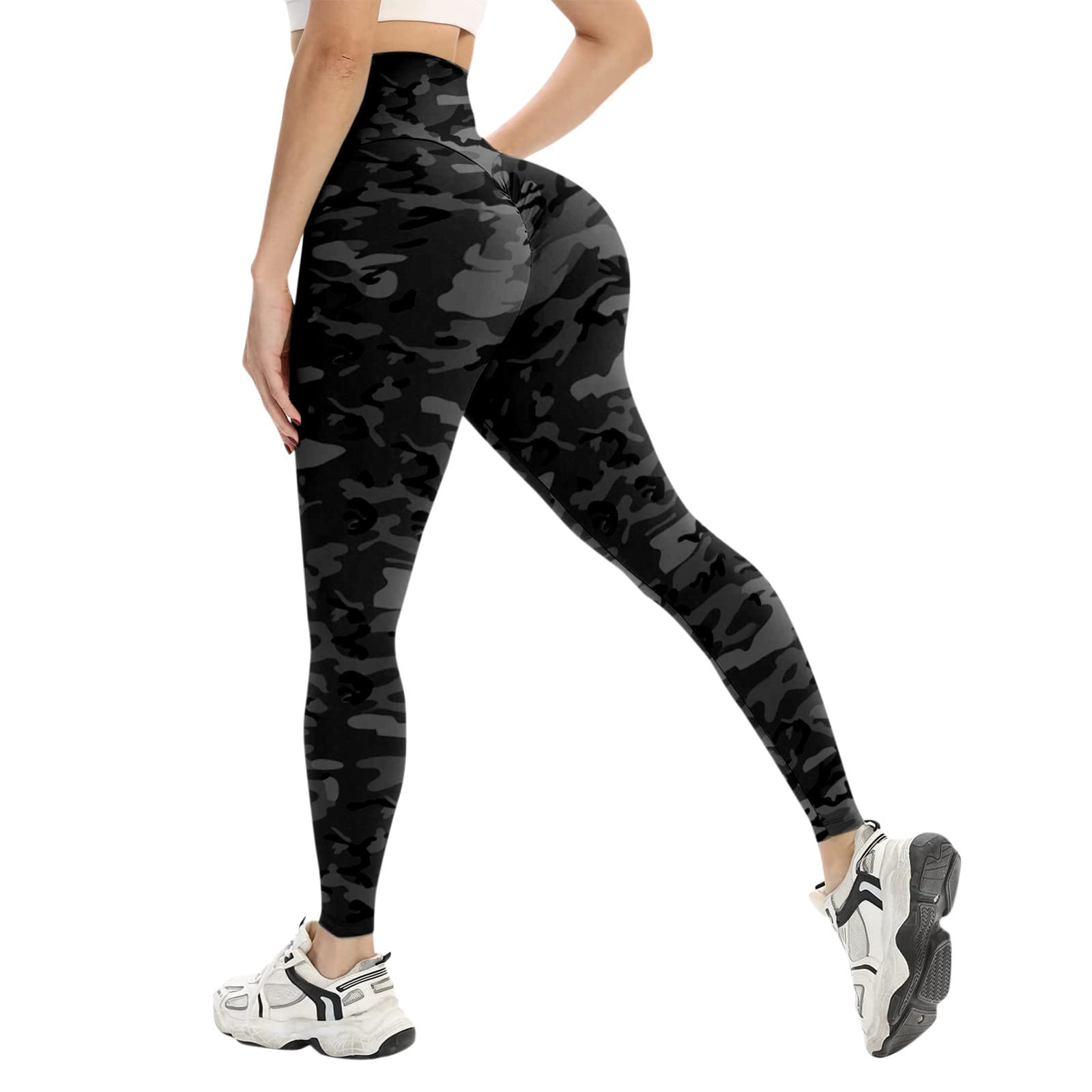 Women's High Waist Yoga Pants with Hip Lifting - Cheetah Print Camo Workout Leggings for Fitness, Running & Gym Training | Tummy Control & Booty Lift Design