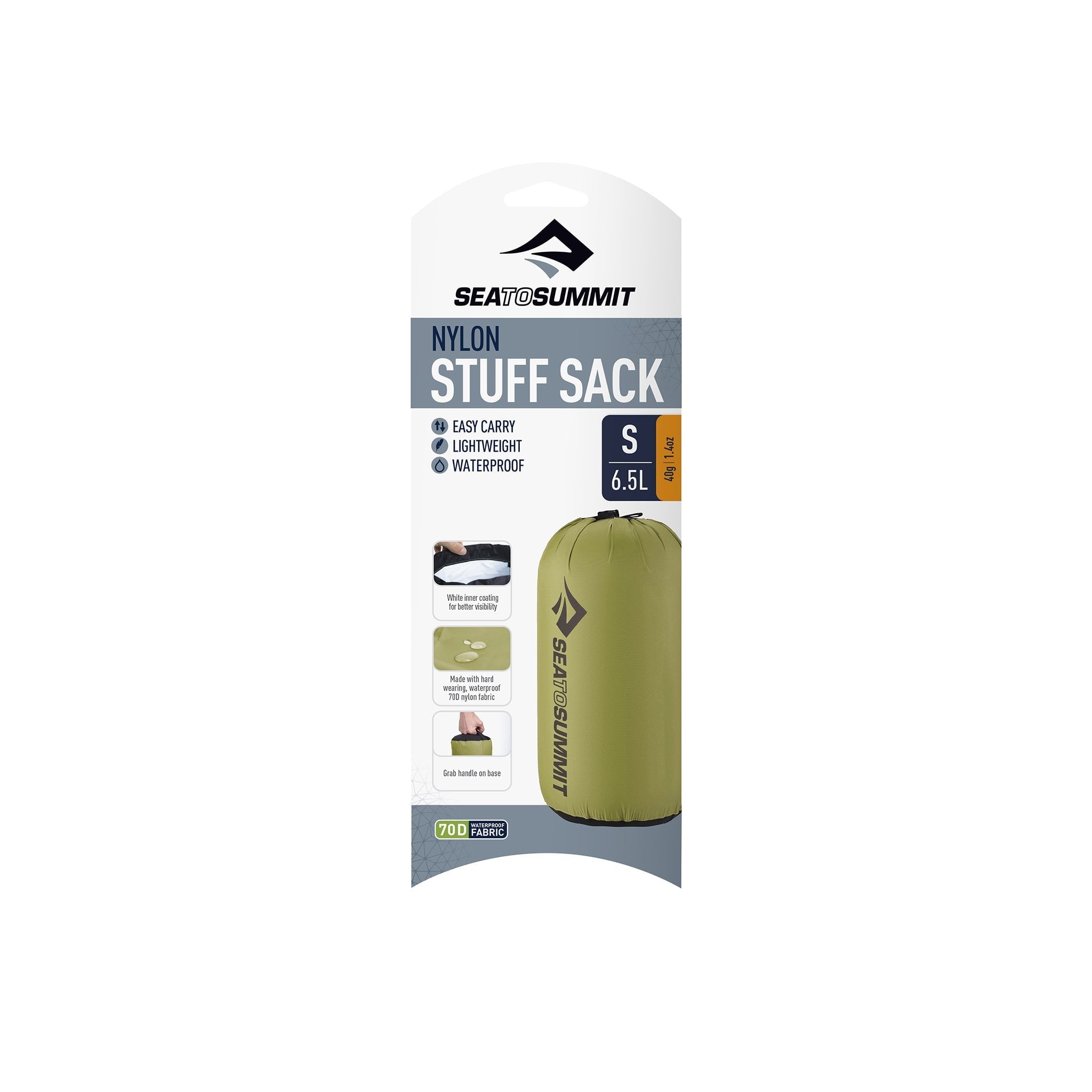 Sea To Summit Lightweight Waterproof Stuff Sack - Small 6.5L for Camping, Hiking & Travel Gear Organization | Compact Dry Bag for Outdoor Adventures