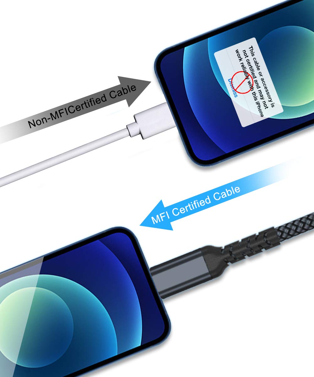 Basesailor 10FT USB C to Lightning Cable with USB A Adapter - Fast Charging Power Cord for iPhone 14 13 12 11 Pro Max XS XR 8 7 6 Plus 5 SE & iPad 9th/8th Gen - Perfect for Car Charging, Home & Office Use