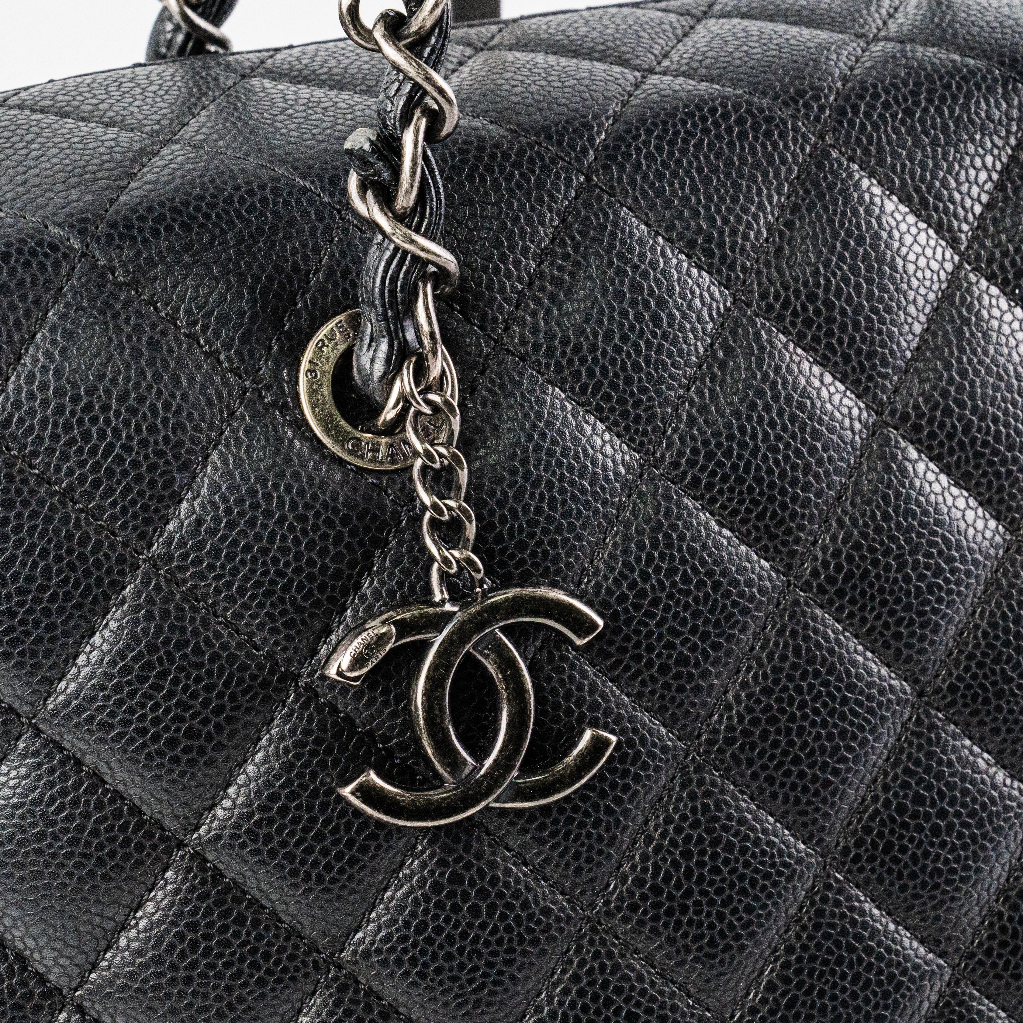 Chanel Caviar Leather Shoulder Tote Bag - Classic Black Handbag for Women | Perfect for Work, Travel & Everyday Luxury