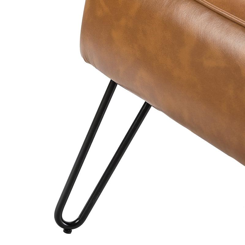 Annabella Vegan Leather Side Chair with Metal Base - Modern Dining & Office Accent Chair for Home & Workspace