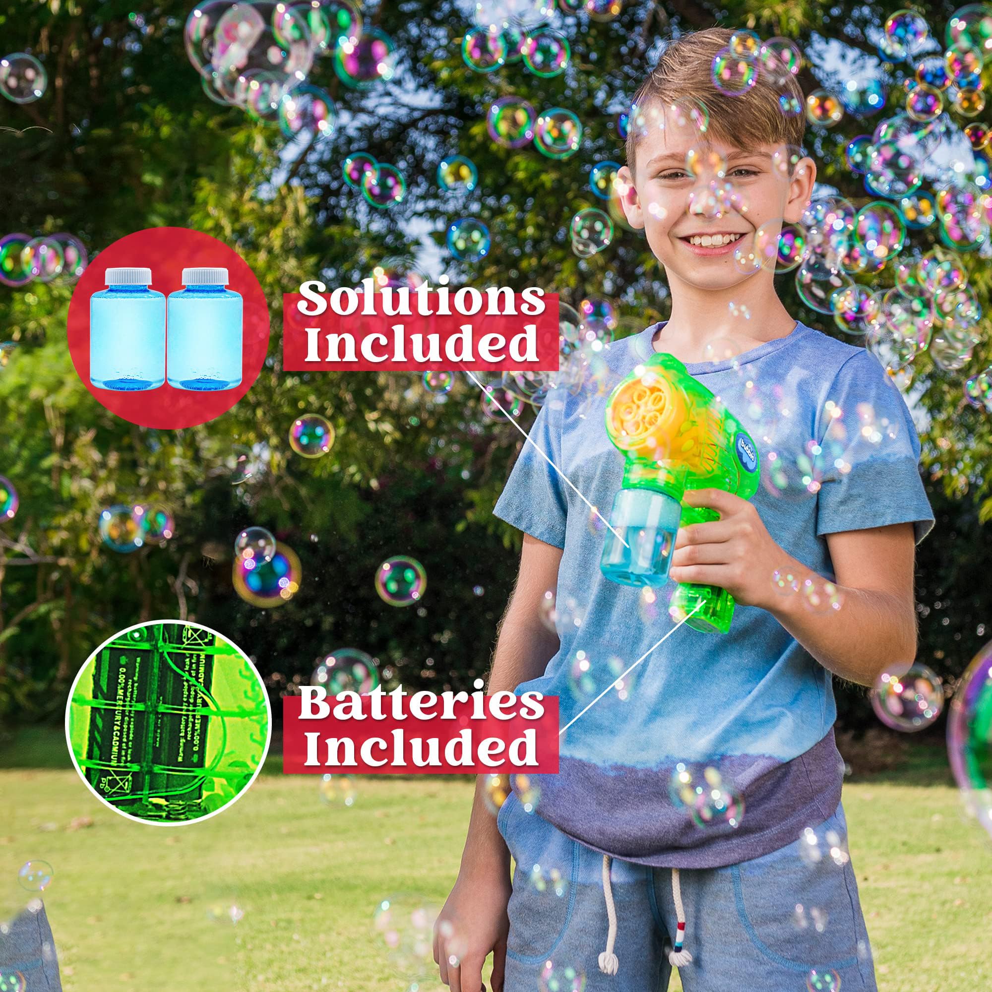 JOYIN 2 Bubble Guns Kit for Kids - Outdoor & Indoor Summer Fun