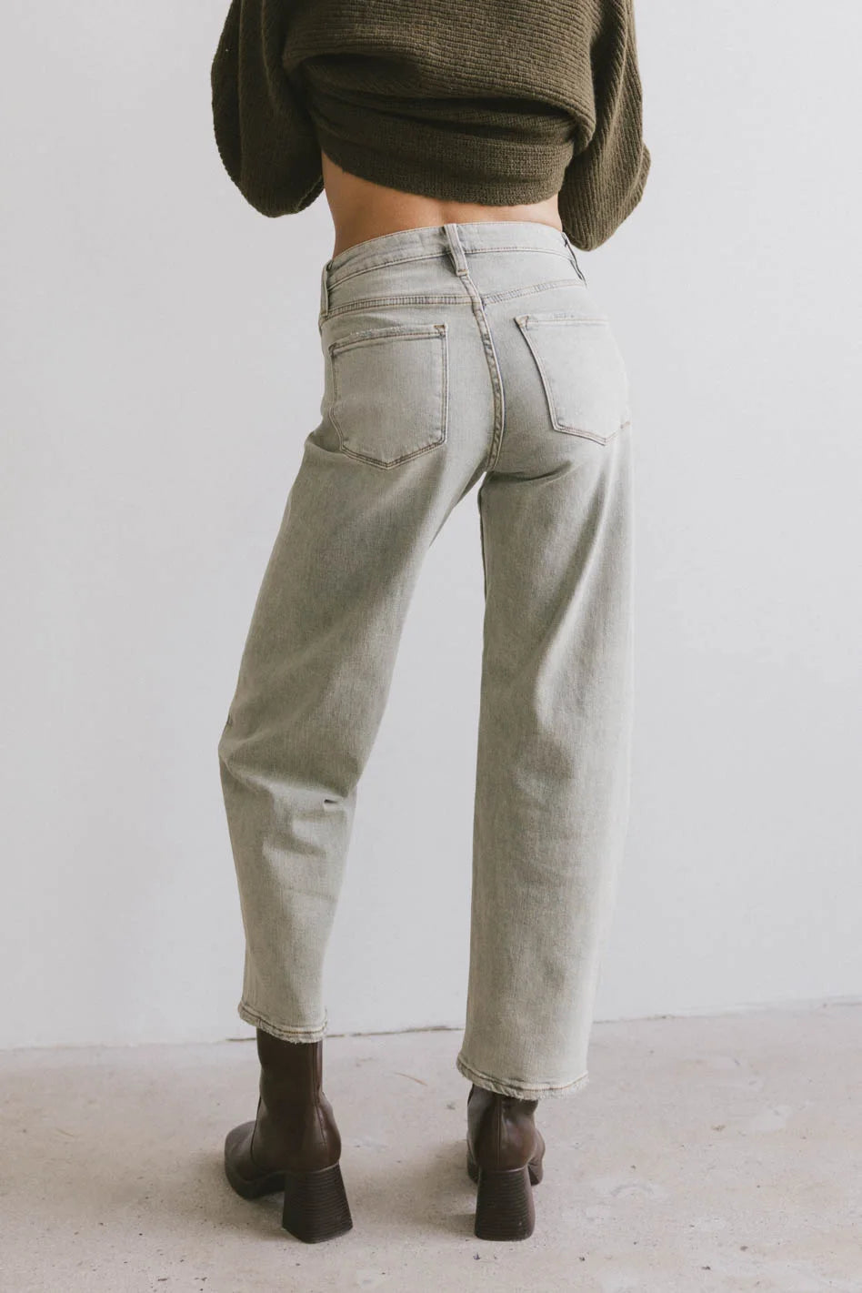 Frenchie Barrel Jean - High Waist Distressed Denim Jeans for Women | Vintage Style Skinny Jeans | Perfect for Casual Wear, Date Night & Street Style